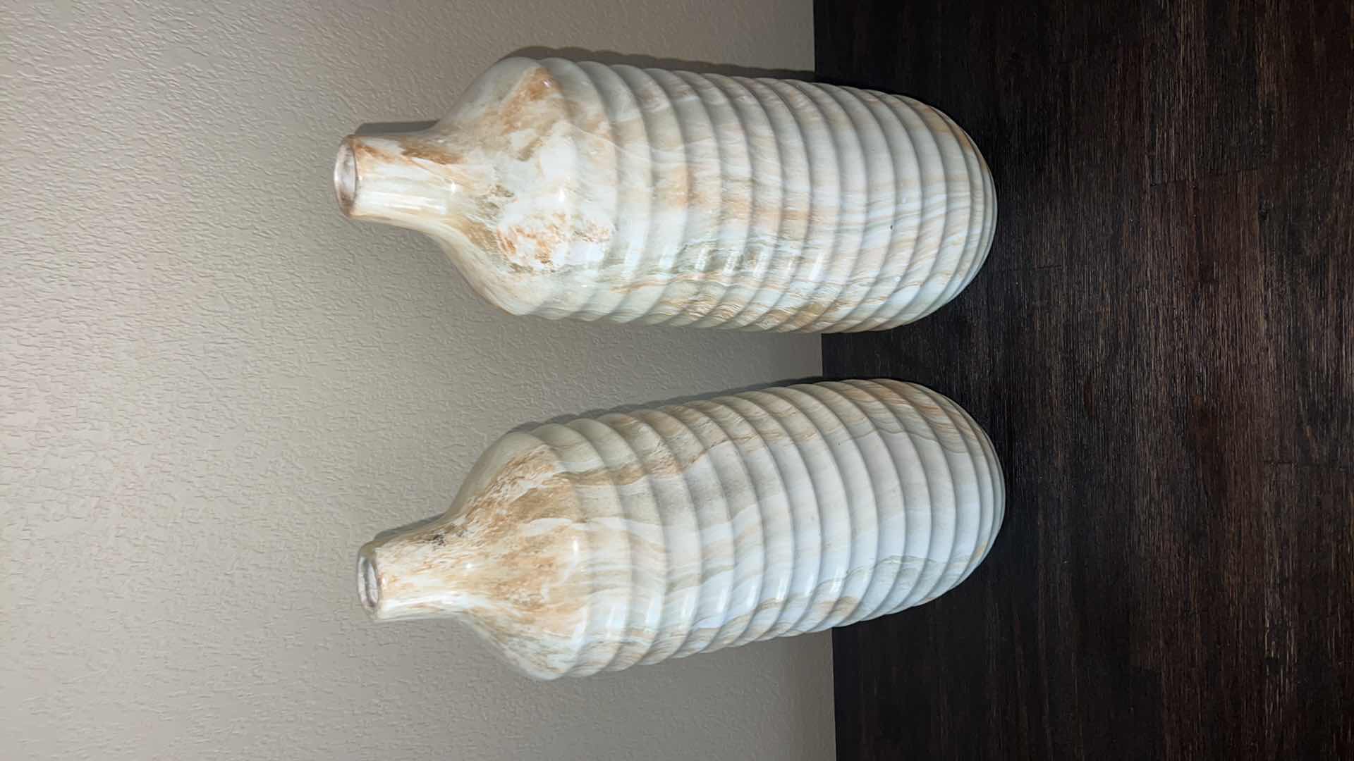 Photo 1 of 2-CERAMIC VASES W6" H16"