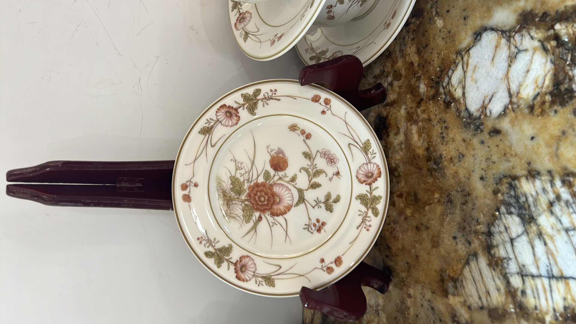 Photo 1 of 32PCS-NORITAKE "VERSATONE" CHINA (CUPS & SAUCERS, DESSERT PLATES)