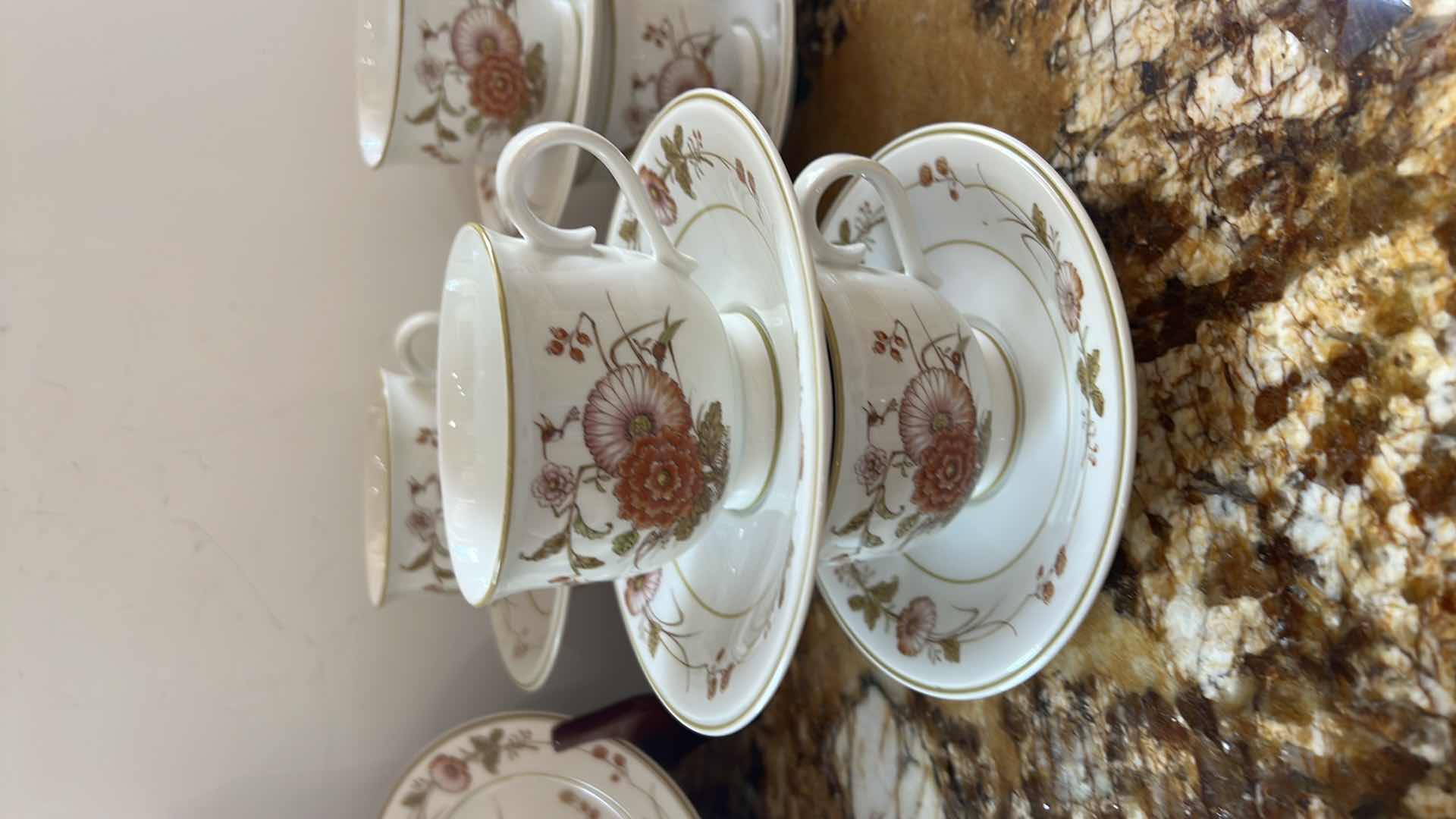 Photo 1 of 32PCS-NORITAKE "VERSATONE" CHINA (CUPS & SAUCERS, DESSERT PLATES)