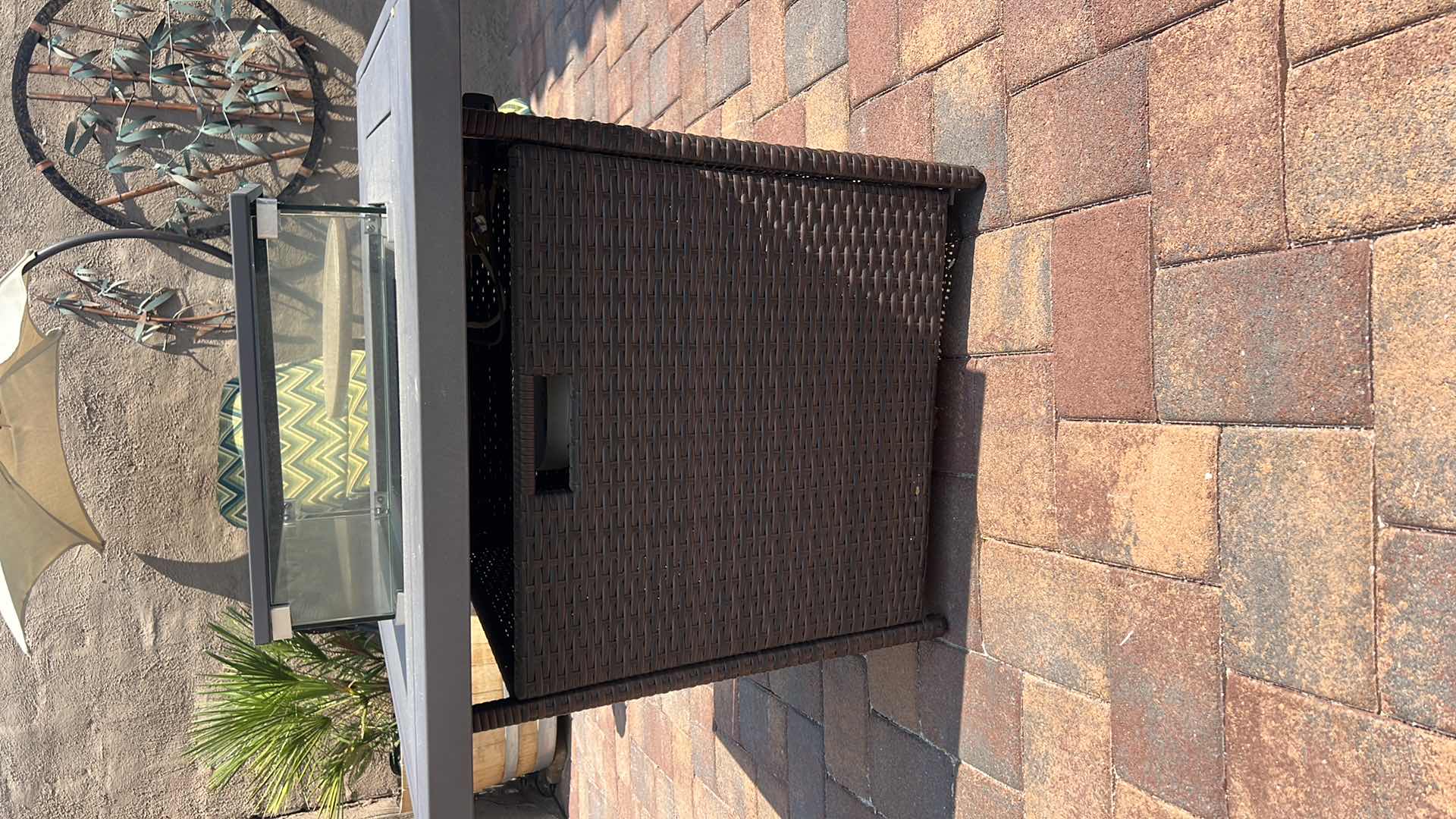 Photo 4 of BCP WICKER FIRE-PIT PROPANE TABLE W COVER 32" x 32" H32"