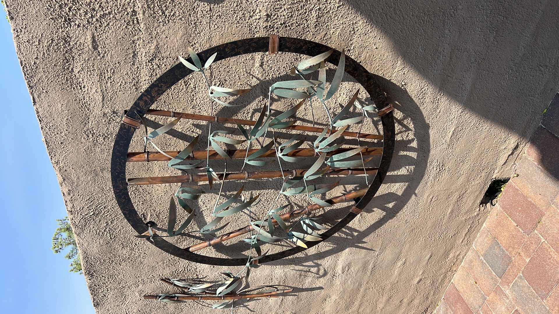 Photo 1 of 3 PCS- METAL OUTDOOR 35" ROUND BAMBOO WALL ART