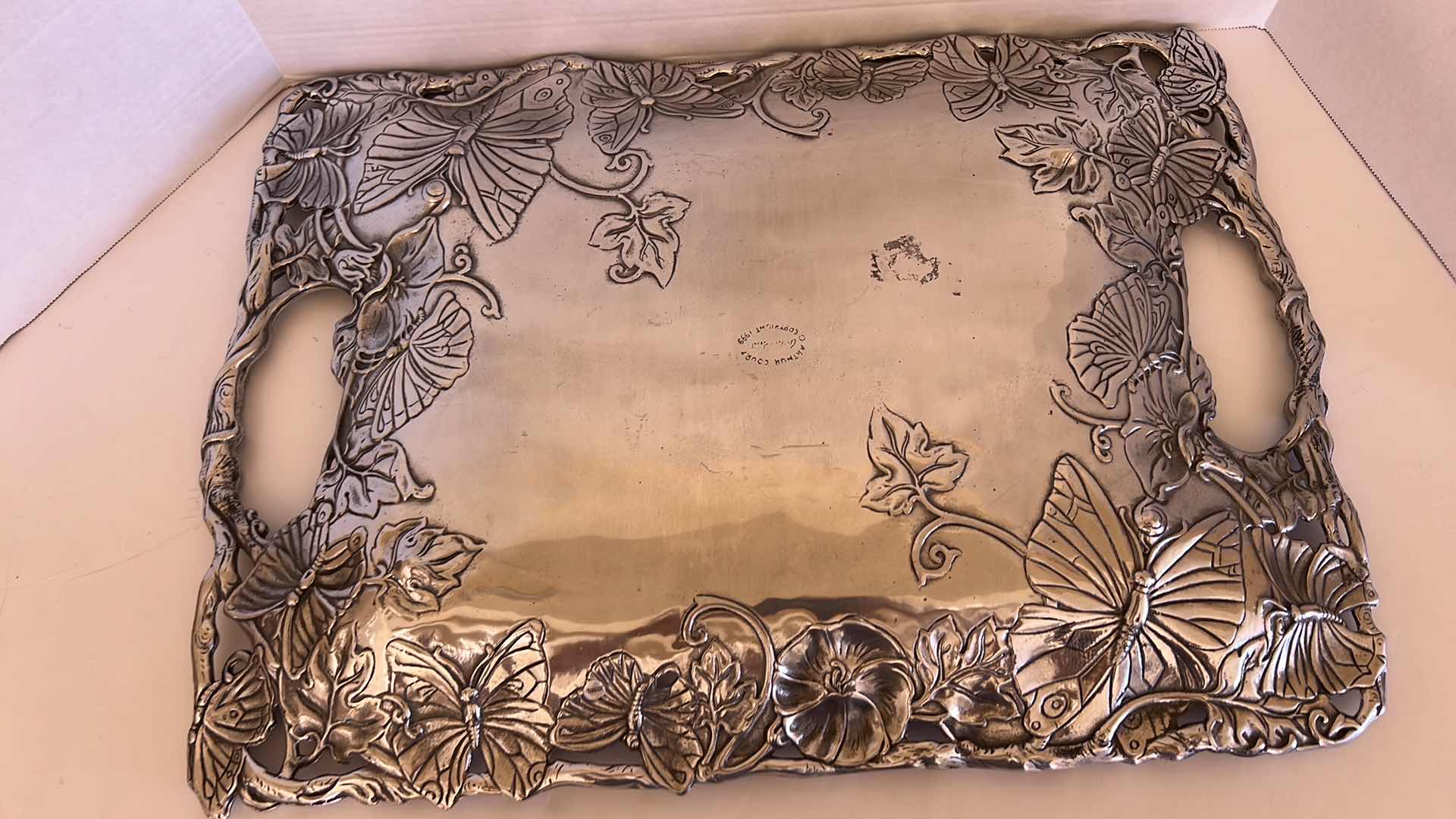 Photo 1 of ARTHUR COURT LARGE BUTTERFLY SERVING TRAY 24" x 16"