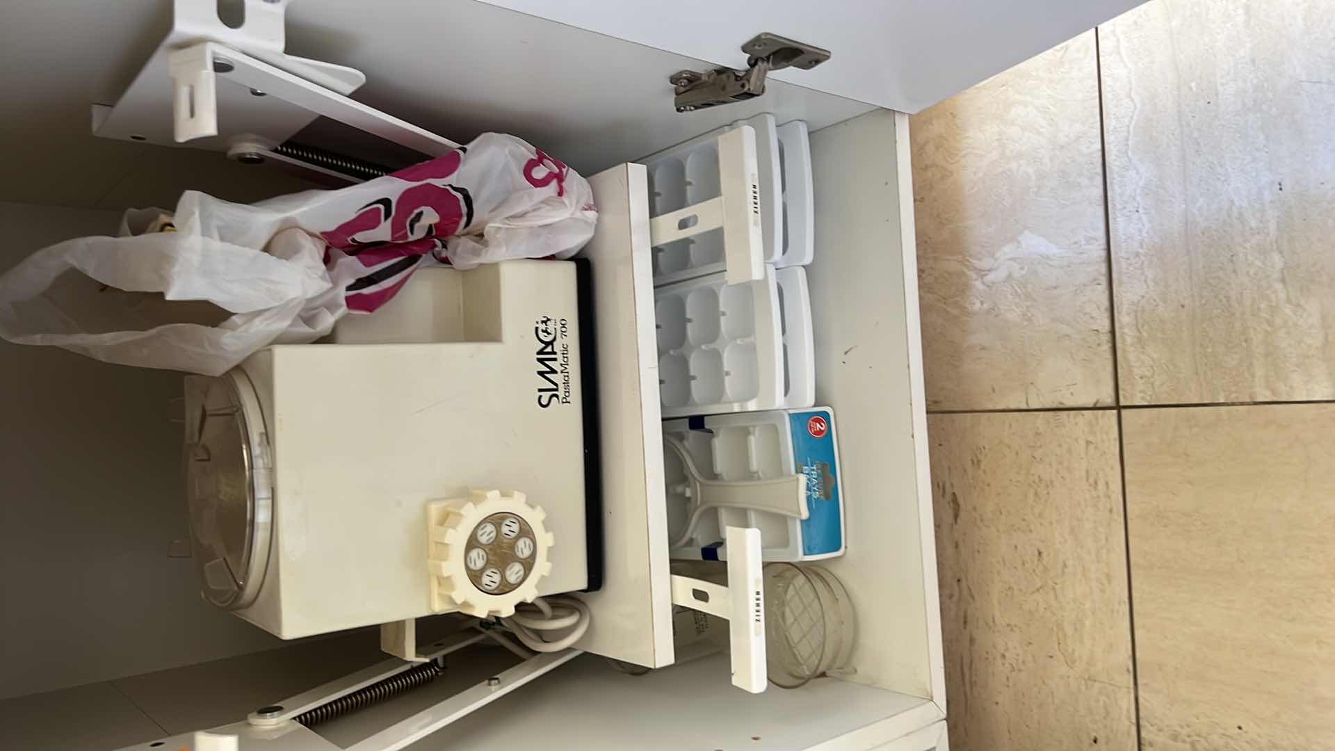 Photo 3 of CONTENTS OF 2 KITCHEN CABINETS-POTS & PANS, FOOD PROCESSOR, PASTA MATIC