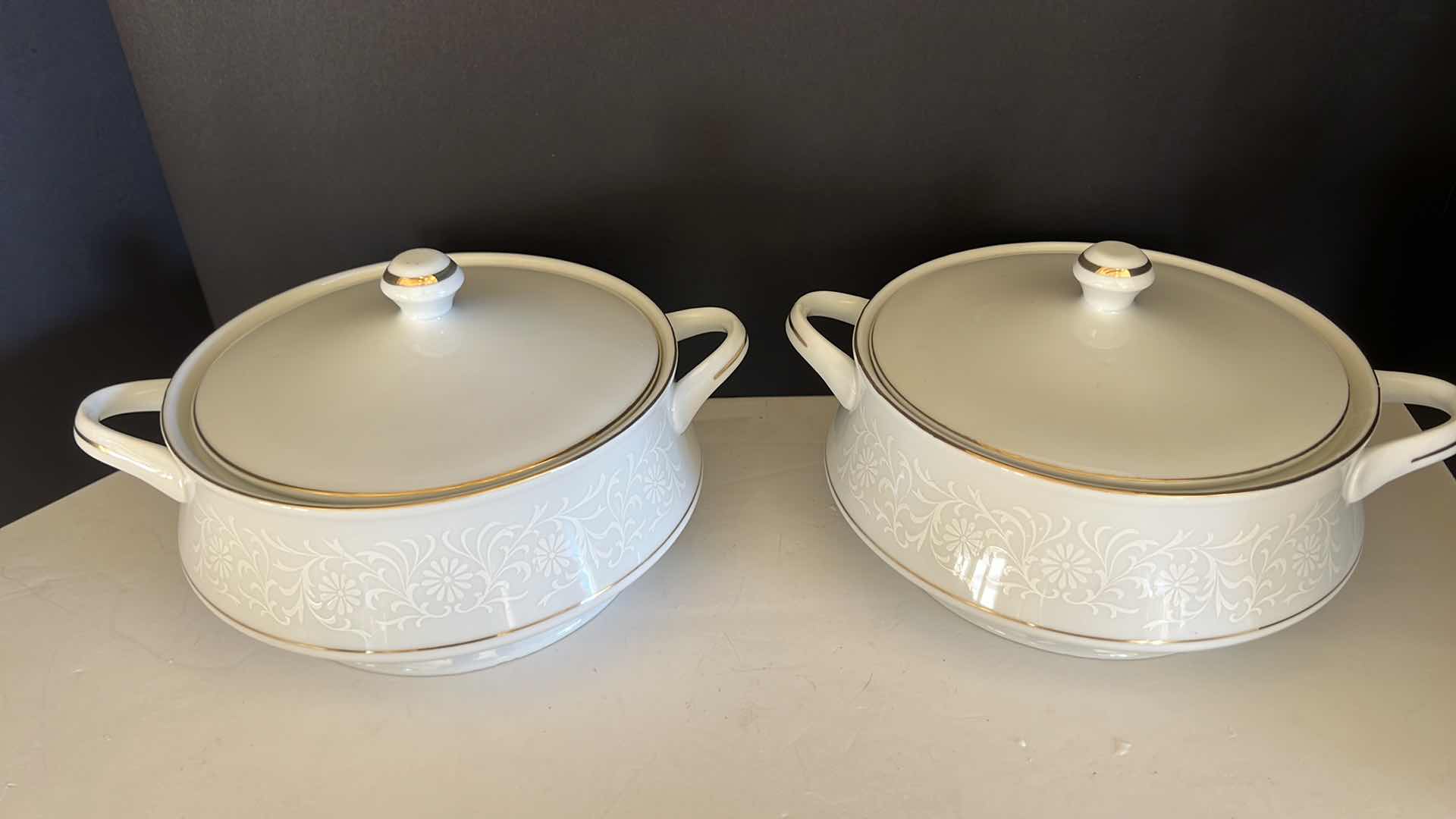 View 1 of 2-COVENTRY FINE CHINA JAPAN "CHANTILLY" COVERED VEGETABLE SERVING DISHES