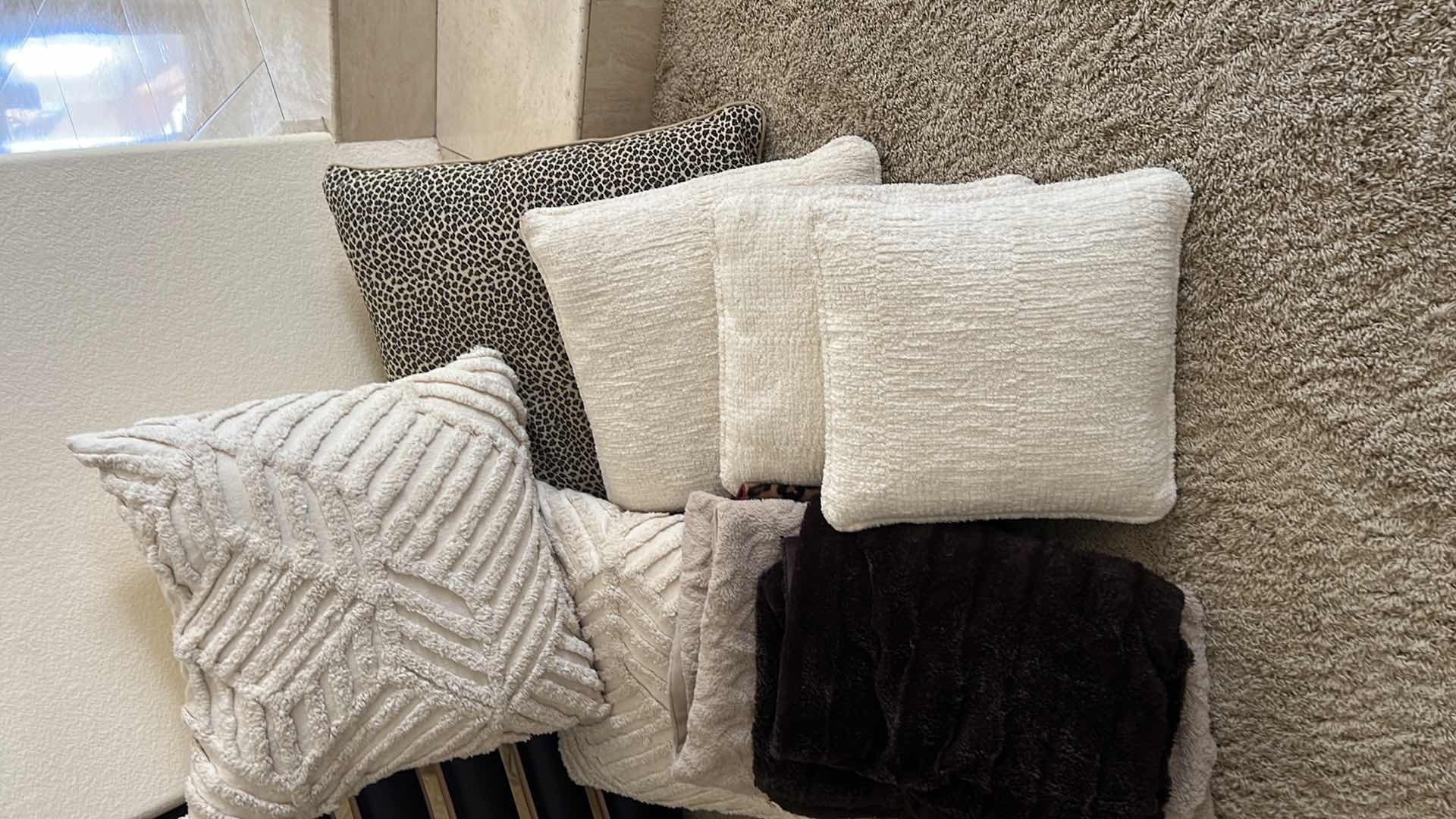 Photo 1 of 5-ACCENT PILLOW, 3-ACCENT BLANKETS