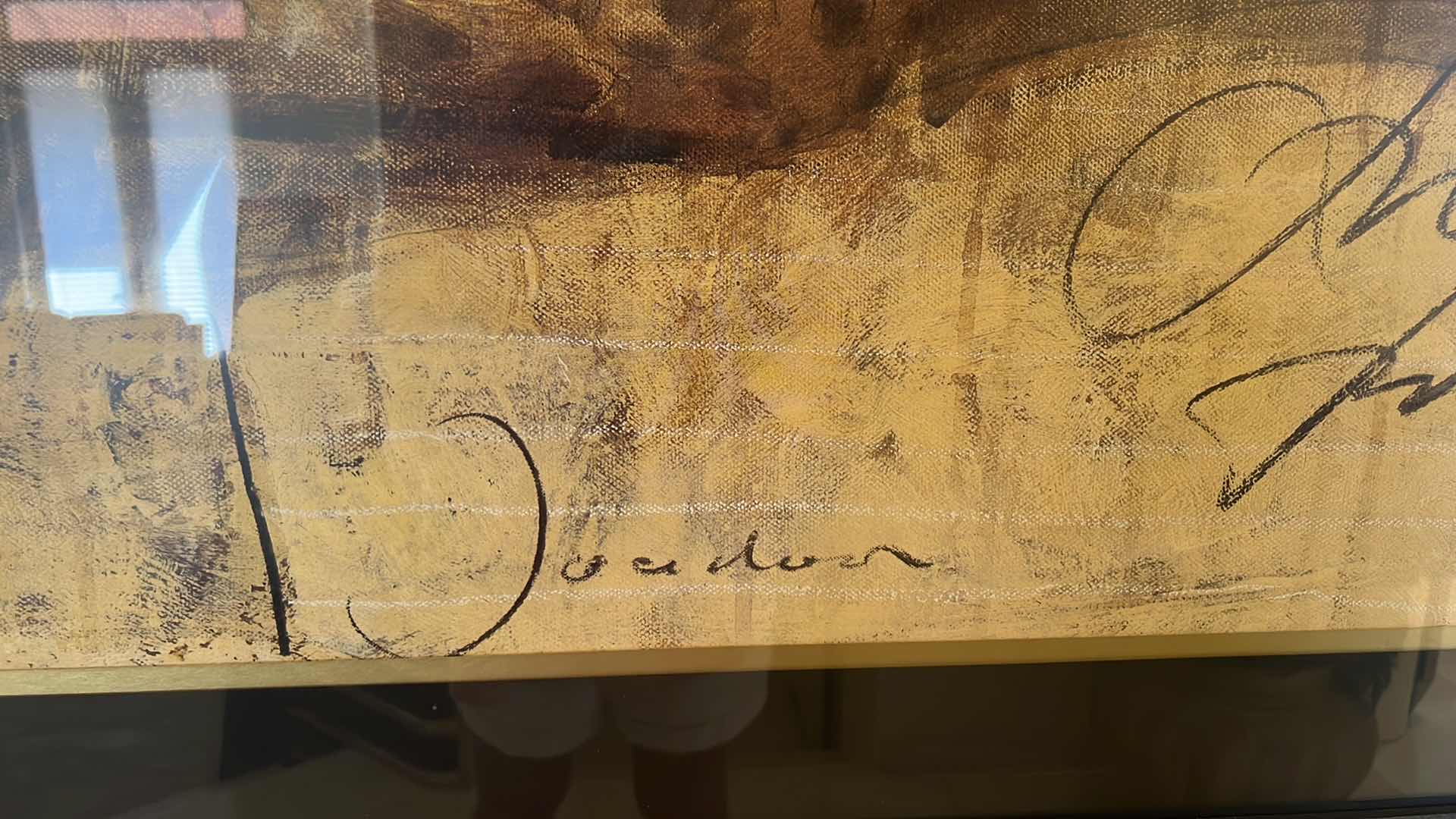 Photo 1 of DARK FRAMED "BIG CAT" ARTWORK 57" x 44"