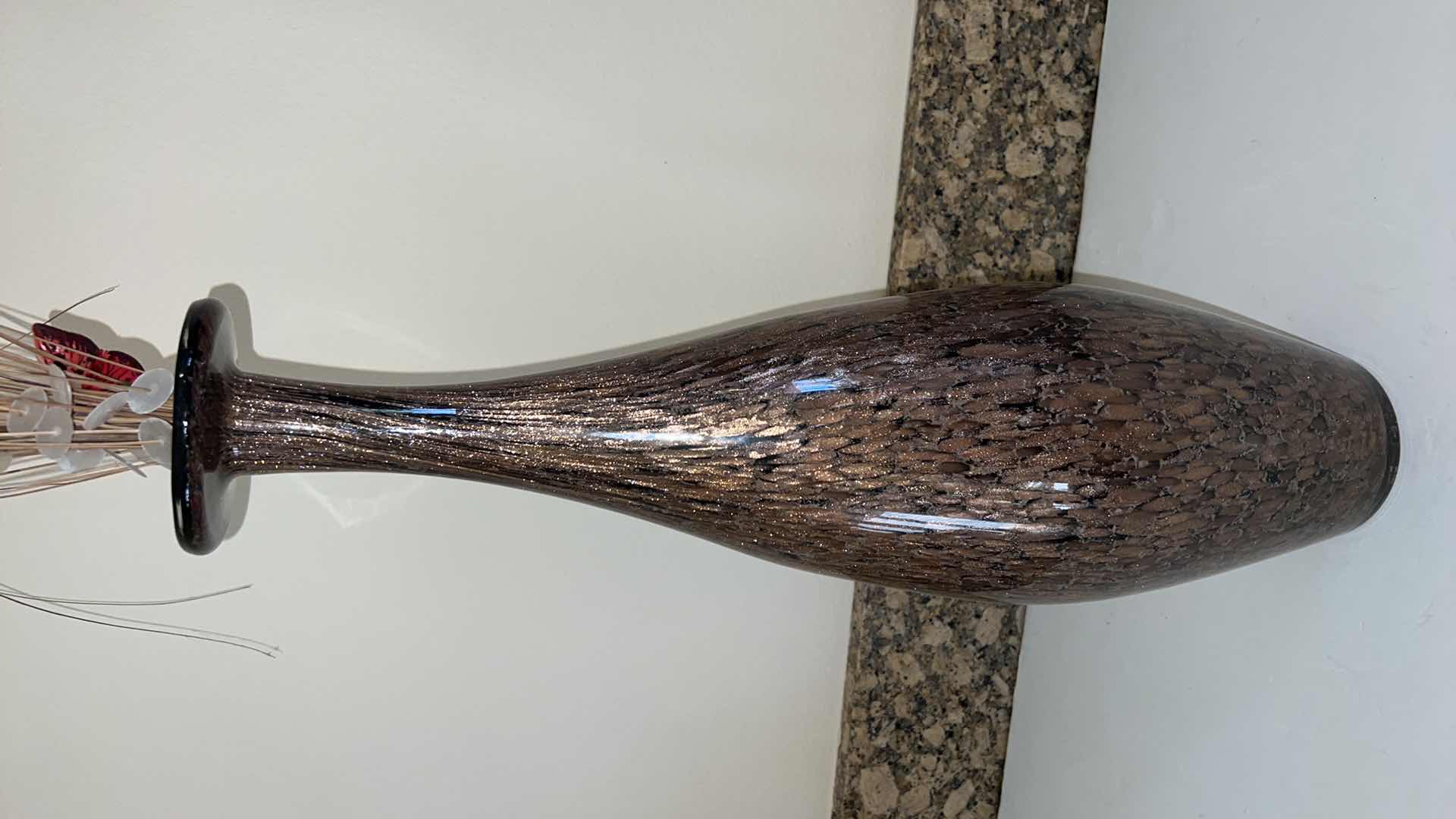 Photo 1 of COPPER GLASS VASE W FAUX STEMS (VASE H23")