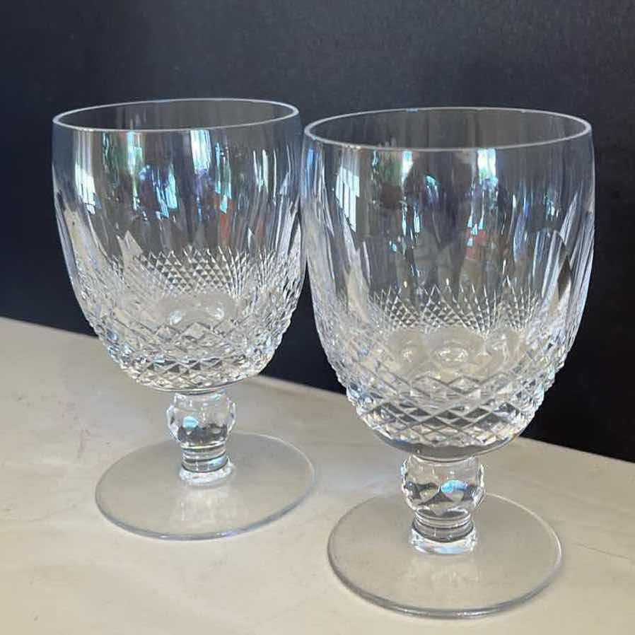 View 3 of 2-WATERFORD CRYSTAL COLLEEN CLARET WINE GOBLETS (H 5 1/8")