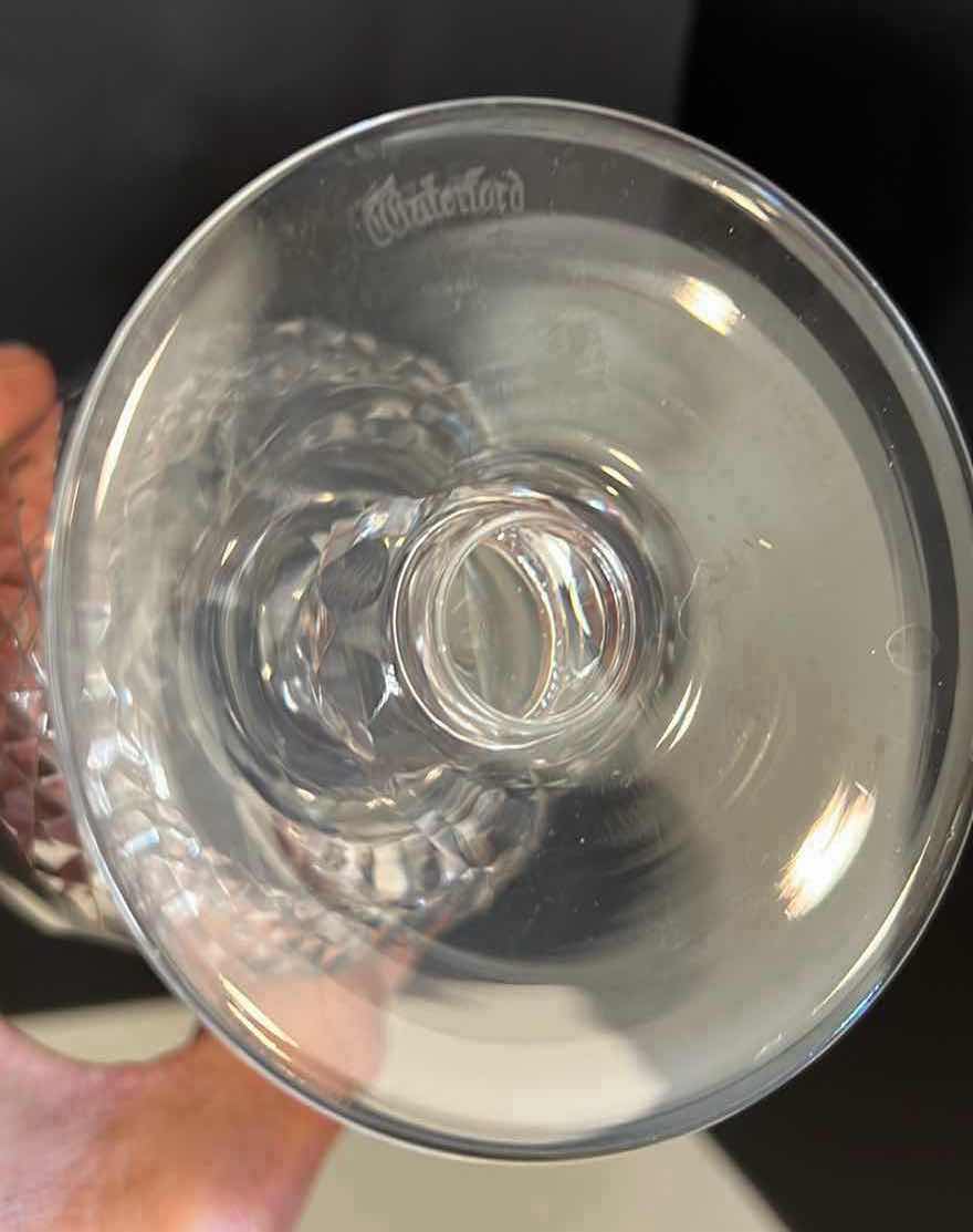 View 4 of 2-WATERFORD CRYSTAL COLLEEN CLARET WINE GOBLETS (H 5 1/8")