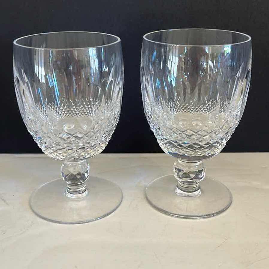View 1 of 2-WATERFORD CRYSTAL COLLEEN CLARET WINE GOBLETS (H 5 1/8")