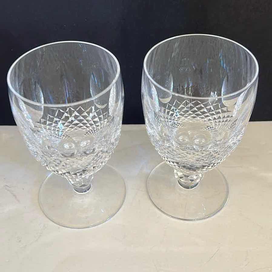 View 2 of 2-WATERFORD CRYSTAL COLLEEN CLARET WINE GOBLETS (H 5 1/8")