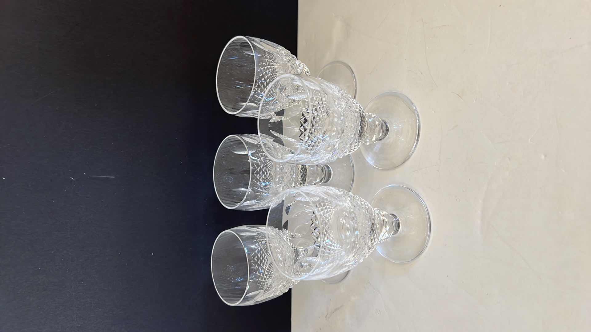 Photo 1 of 5-WATERFORD CRYSTAL COLLEEN CLARET SHERRY GLASSES (H4.25")
