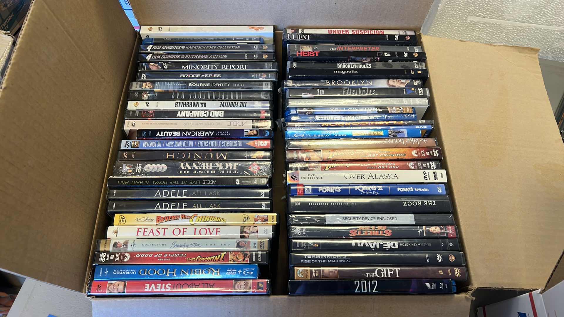 Photo 1 of CONTENTS OF BOX-49 DVD'S (VARIOUS TITLES)