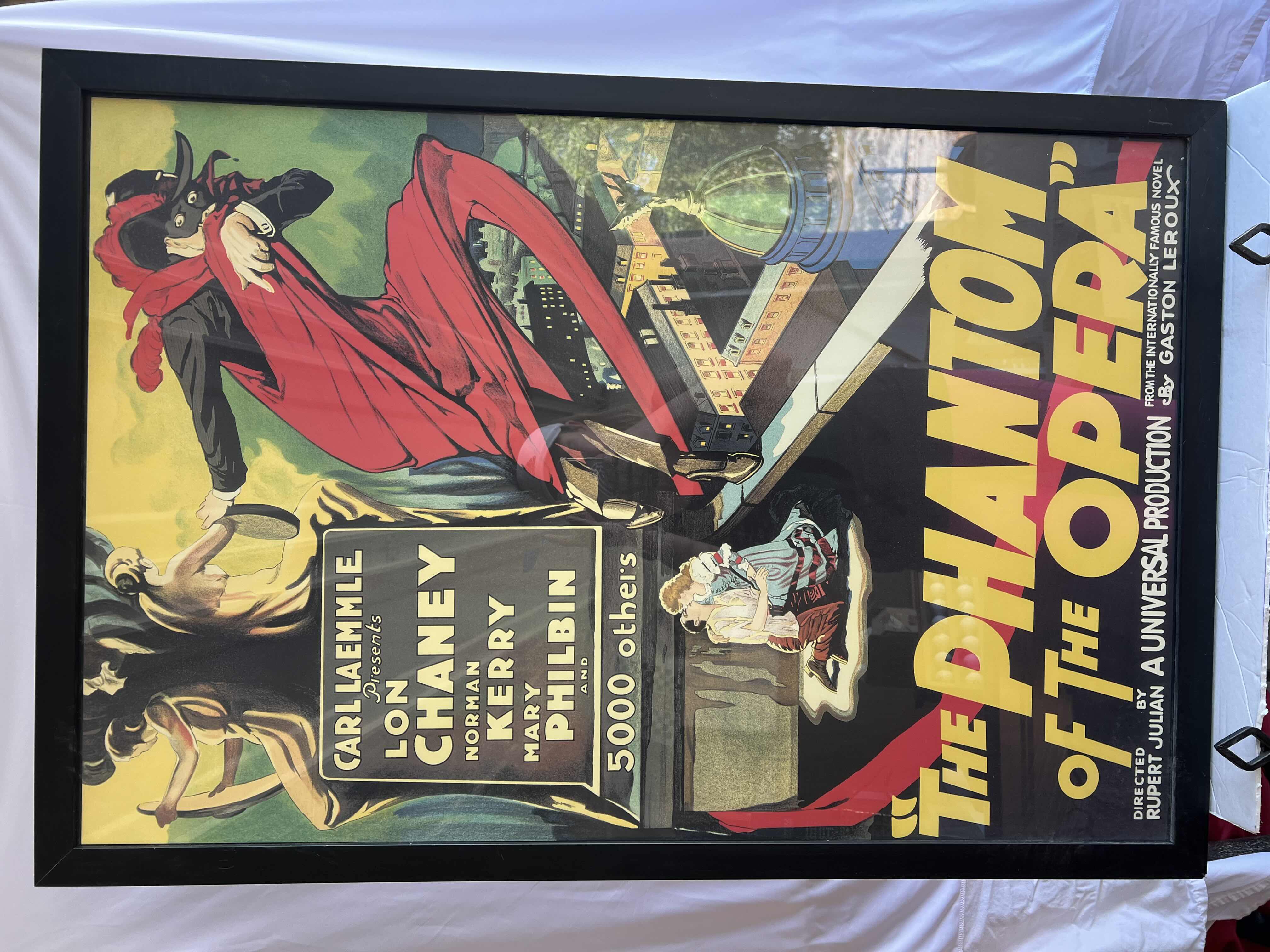 Photo 1 of BLACK FRAMED ZGALLERIE “THE PHANTOM OF THE OPERA” MOVIE POSTER ARTWORK  36” x 24"