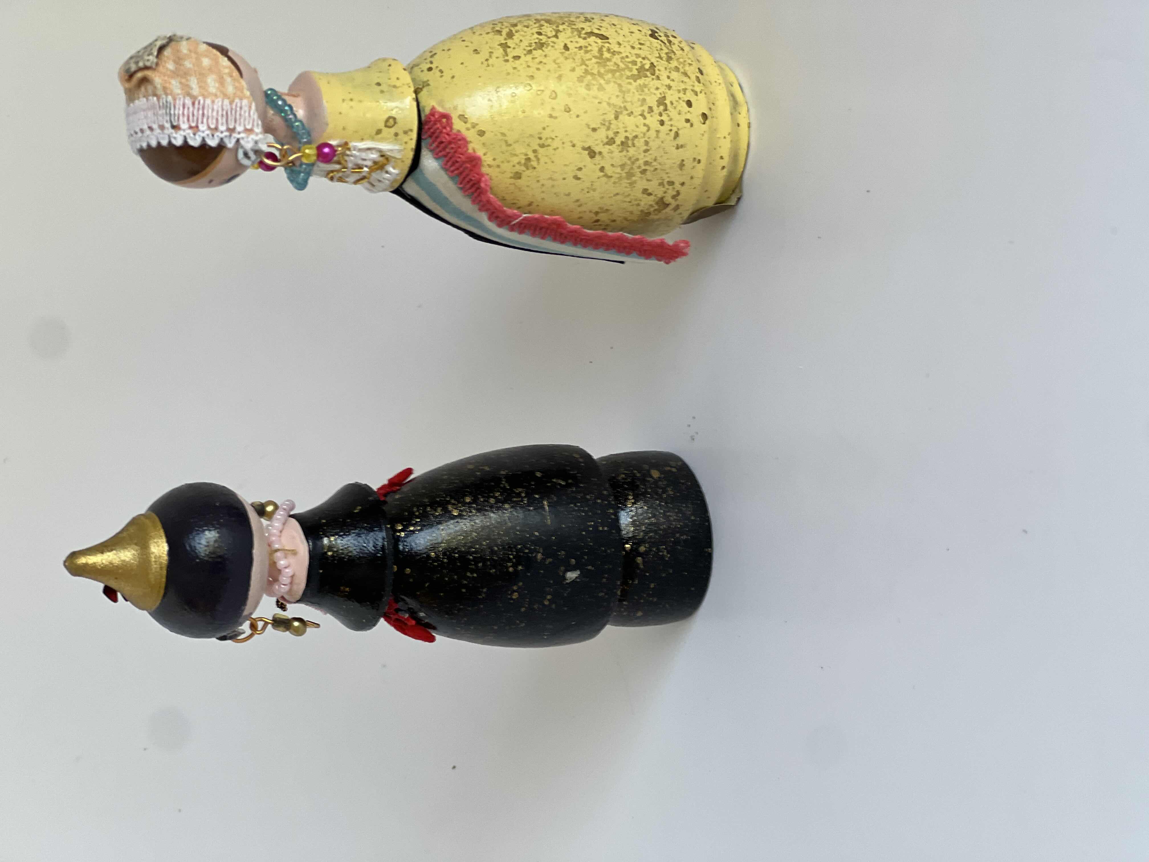 Photo 1 of 2-VINTAGE JAPANESE KOKESHI WOOD DOLLS H 4.5"