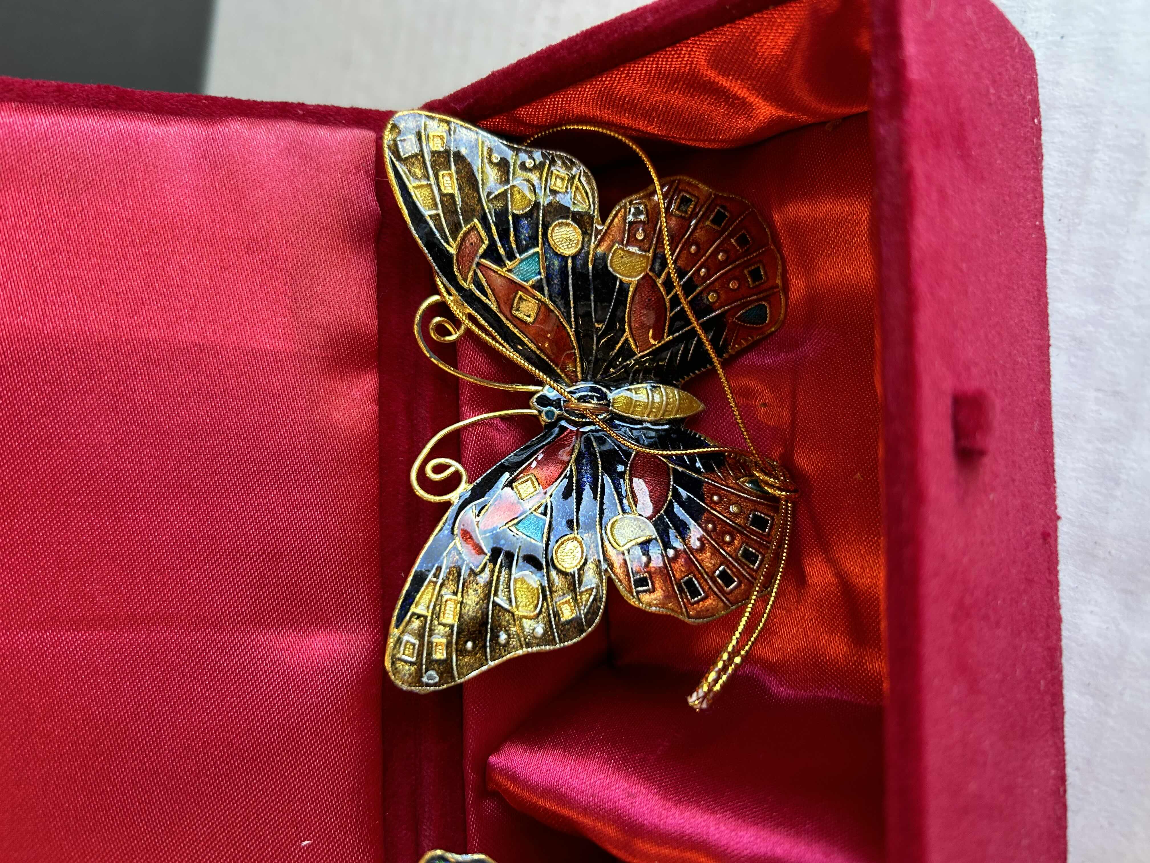 Photo 1 of 3-CLOISONNÉ BUTTERFLY ORNAMENTS

