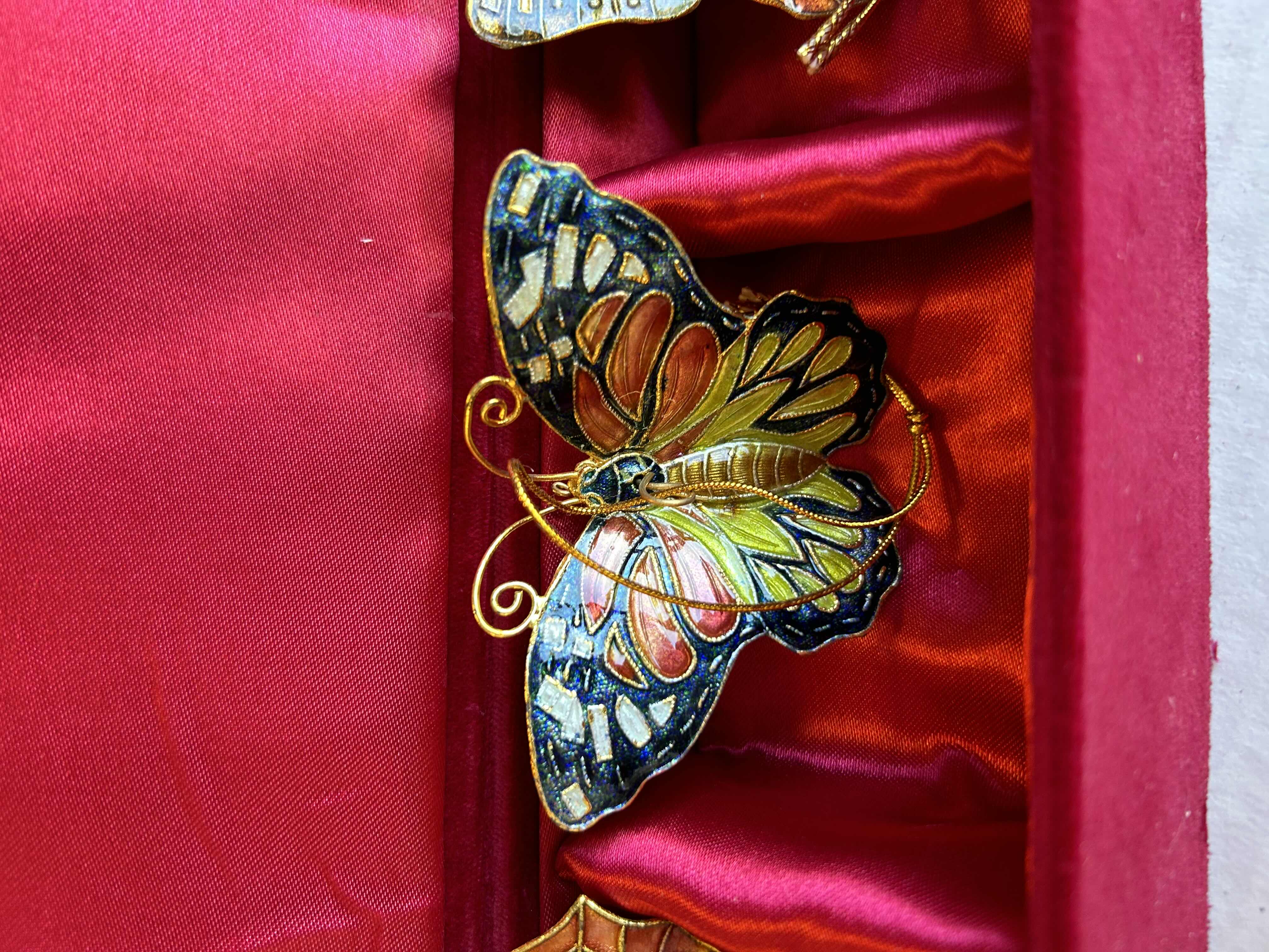 Photo 1 of 3-CLOISONNÉ BUTTERFLY ORNAMENTS
