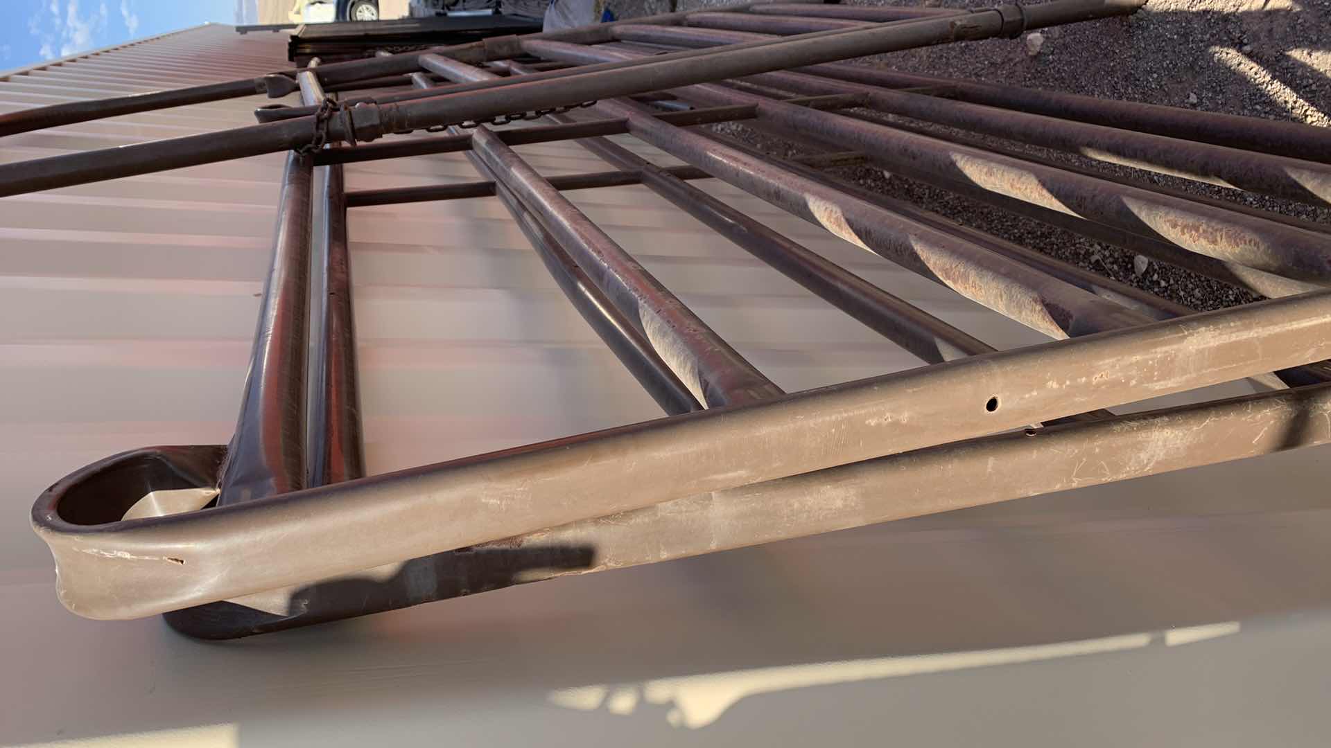 Photo 1 of 3- METAL HORSE PIPE STALL PANELS W HINGED GATE.  LONGEST IS 15.5' 