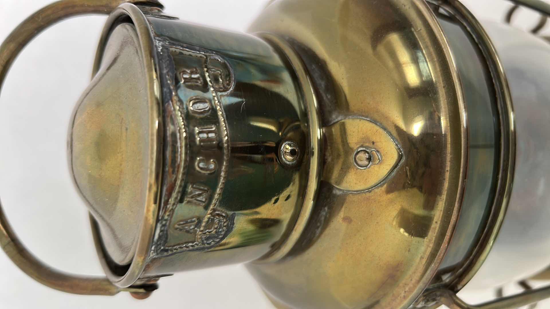 Photo 3 of ANTIQUE STYLE MARITIME SHIP BRASS "ANCHOR" OIL LANTERN H 14"