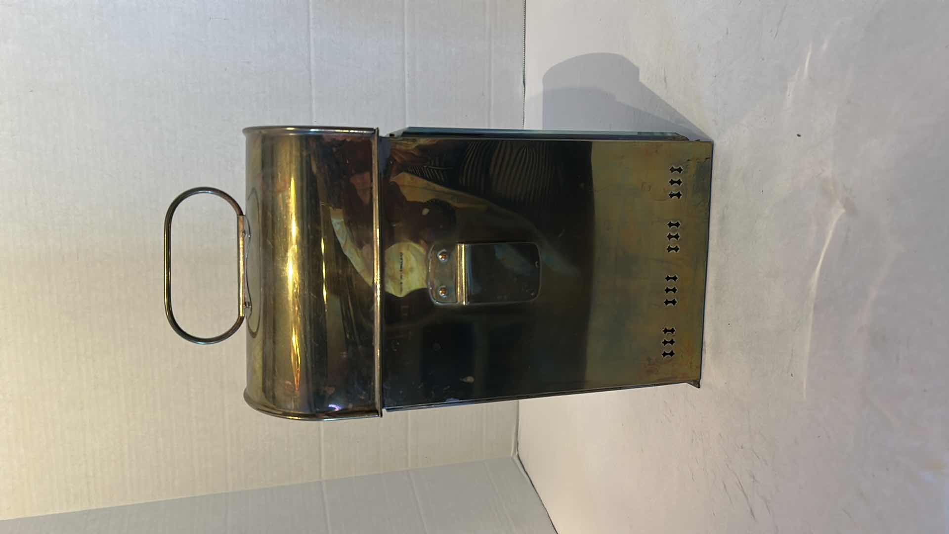 Photo 5 of ANTIQUE BRASS SHIP TRAIN OIL LAMP LANTERN H 12"