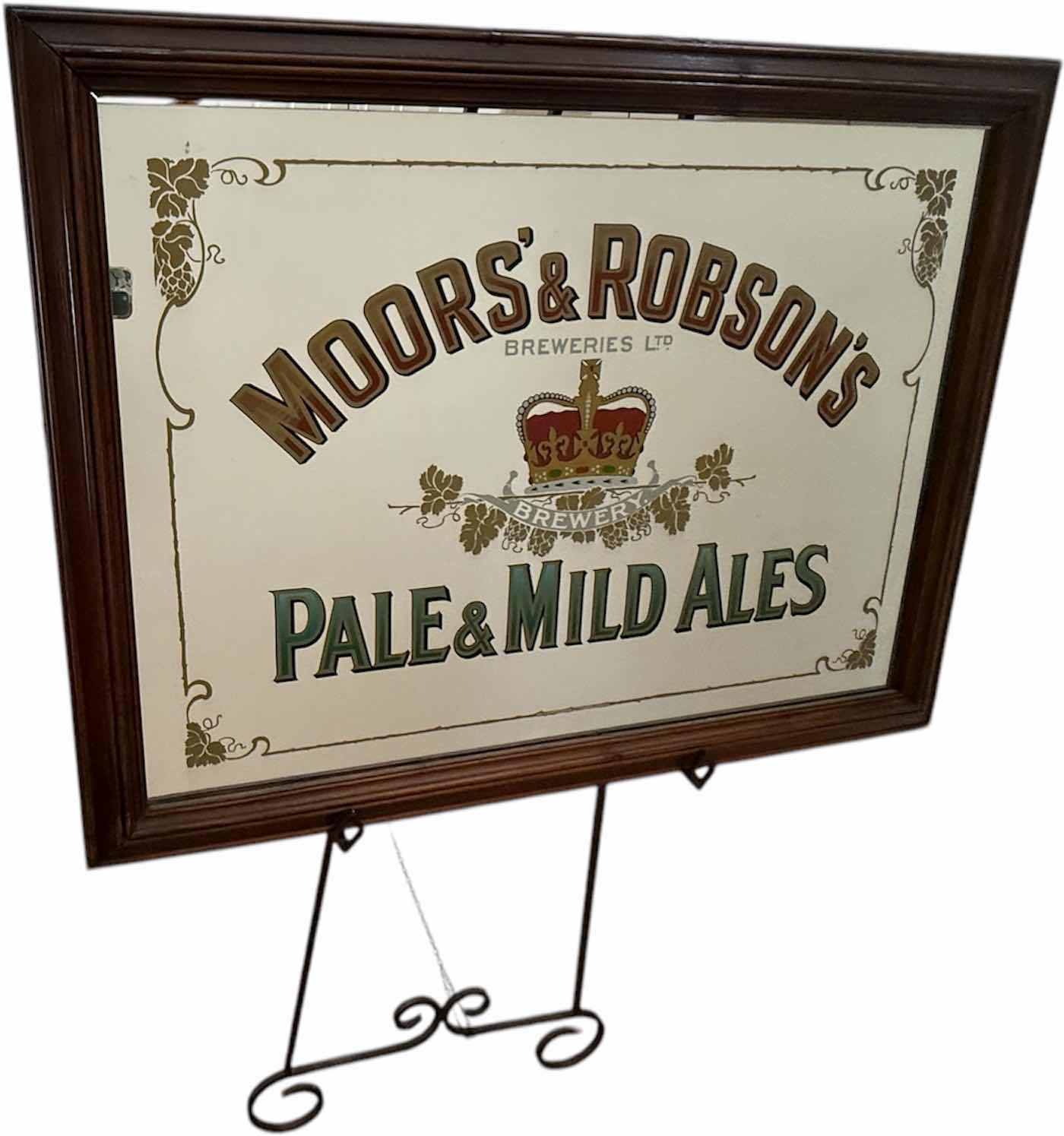 Photo 1 of FRAMED MOOR'S & ROBINSON'S BREWERIES PUB MIRROR ARTWORK 38” x 29”
