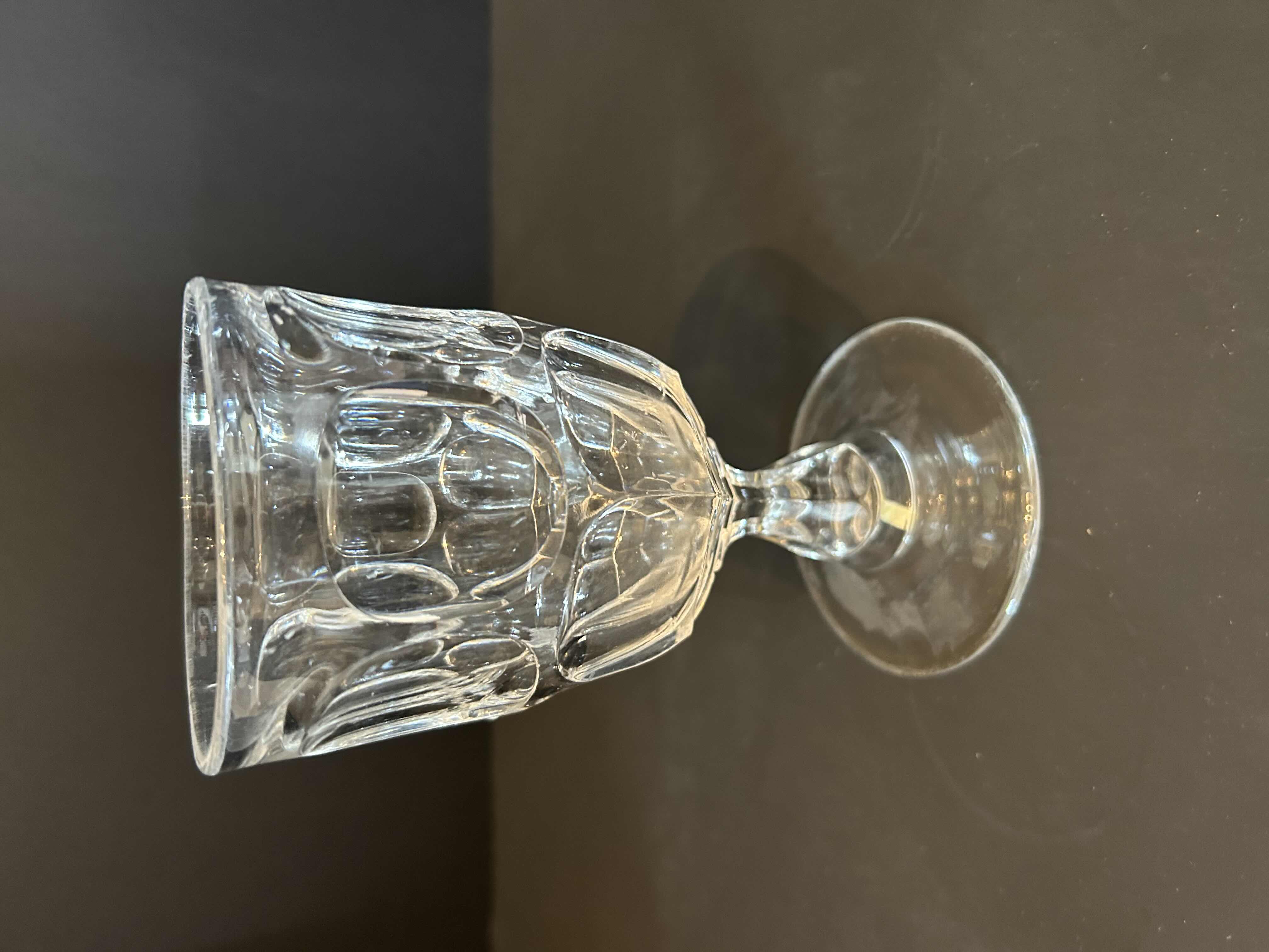 Photo 3 of 5- LENOX ANTIQUE CLEAR CRYSTAL PANELLED WATER GOBLET 4- LENOX CORDIALS
