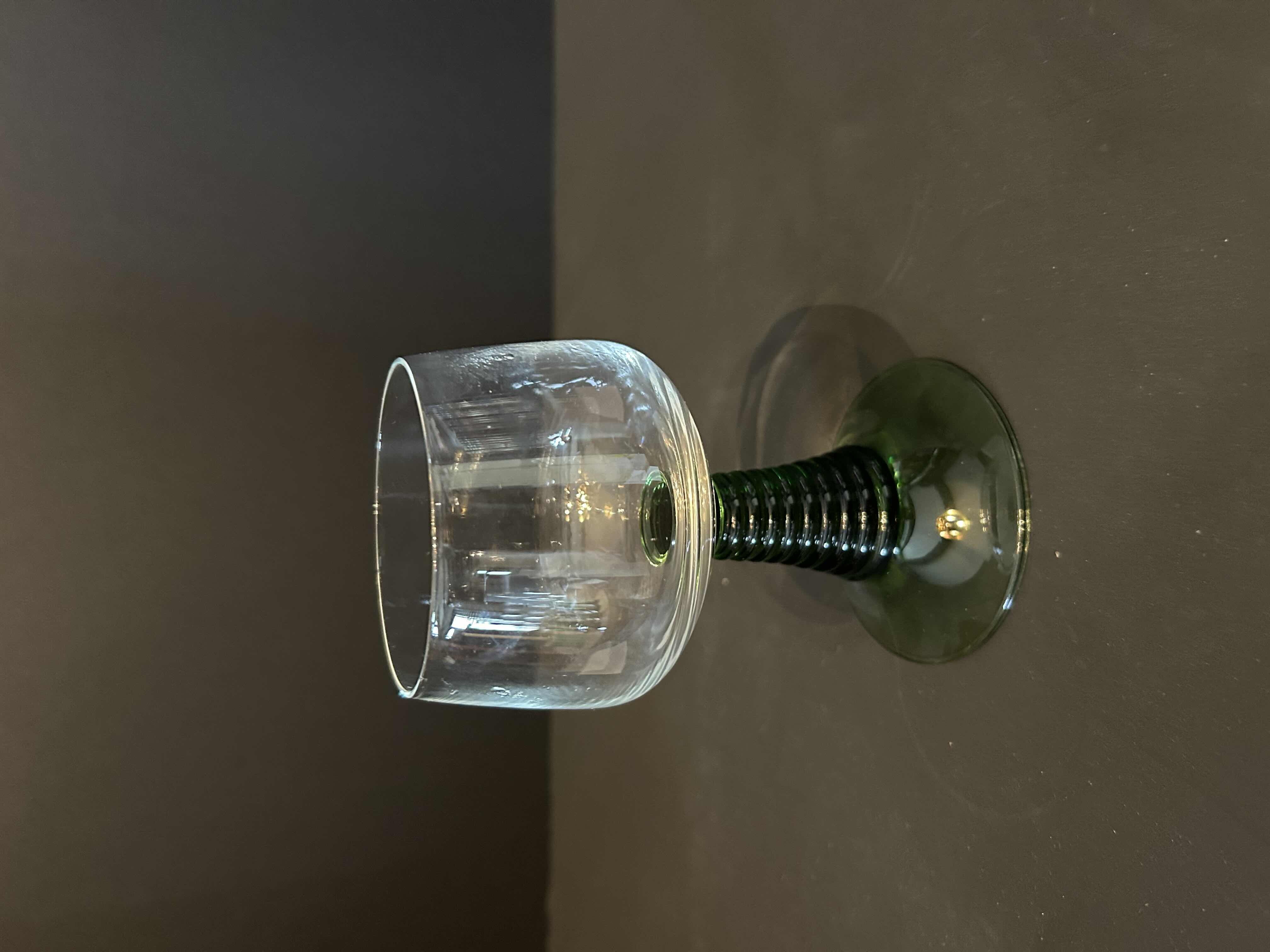 Photo 1 of 11- ROEMER GREEN VINTAGE BY CRISTAL D ARQUES BEEHIVE STEM WINE GLASSES