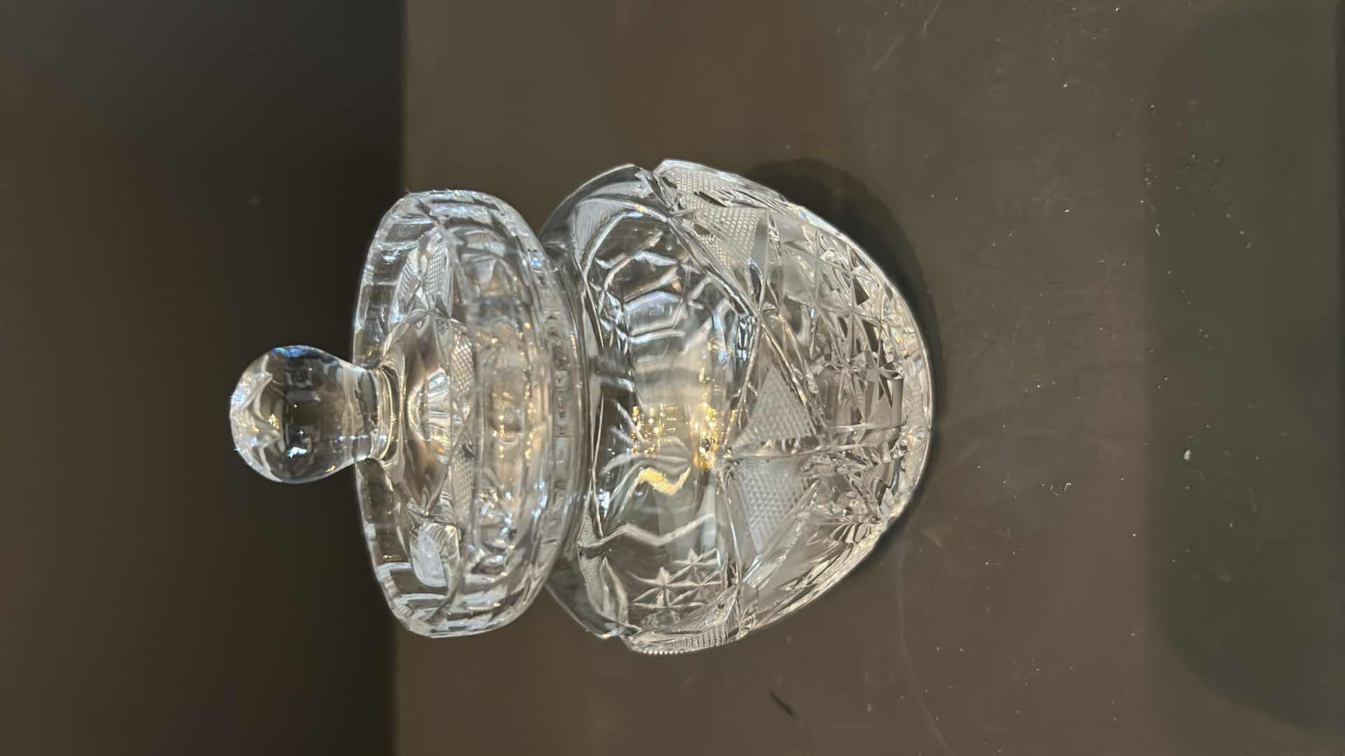Photo 1 of 2-VINTAGE CRYSTAL CLEAR CONDIMENT JAR