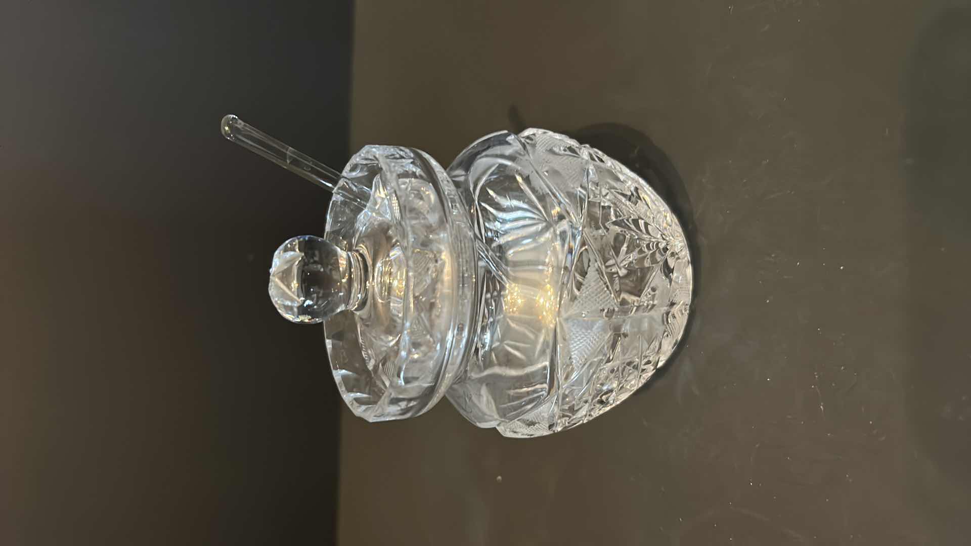 Photo 1 of 2-VINTAGE CRYSTAL CLEAR CONDIMENT JAR