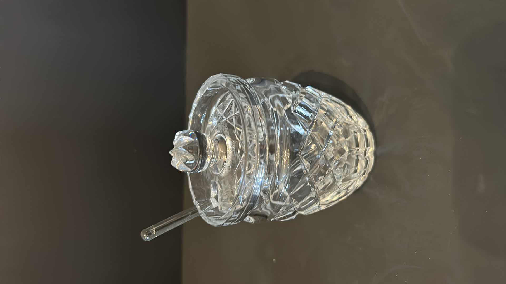 Photo 2 of 2- VINTAGE CRYSTAL JAM JARS