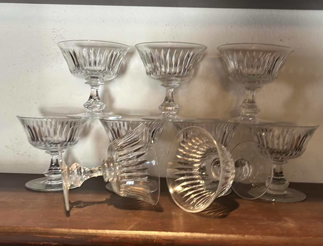 Photo 1 of 9-VINTAGE CRYSTAL DESSERT STEMWARE