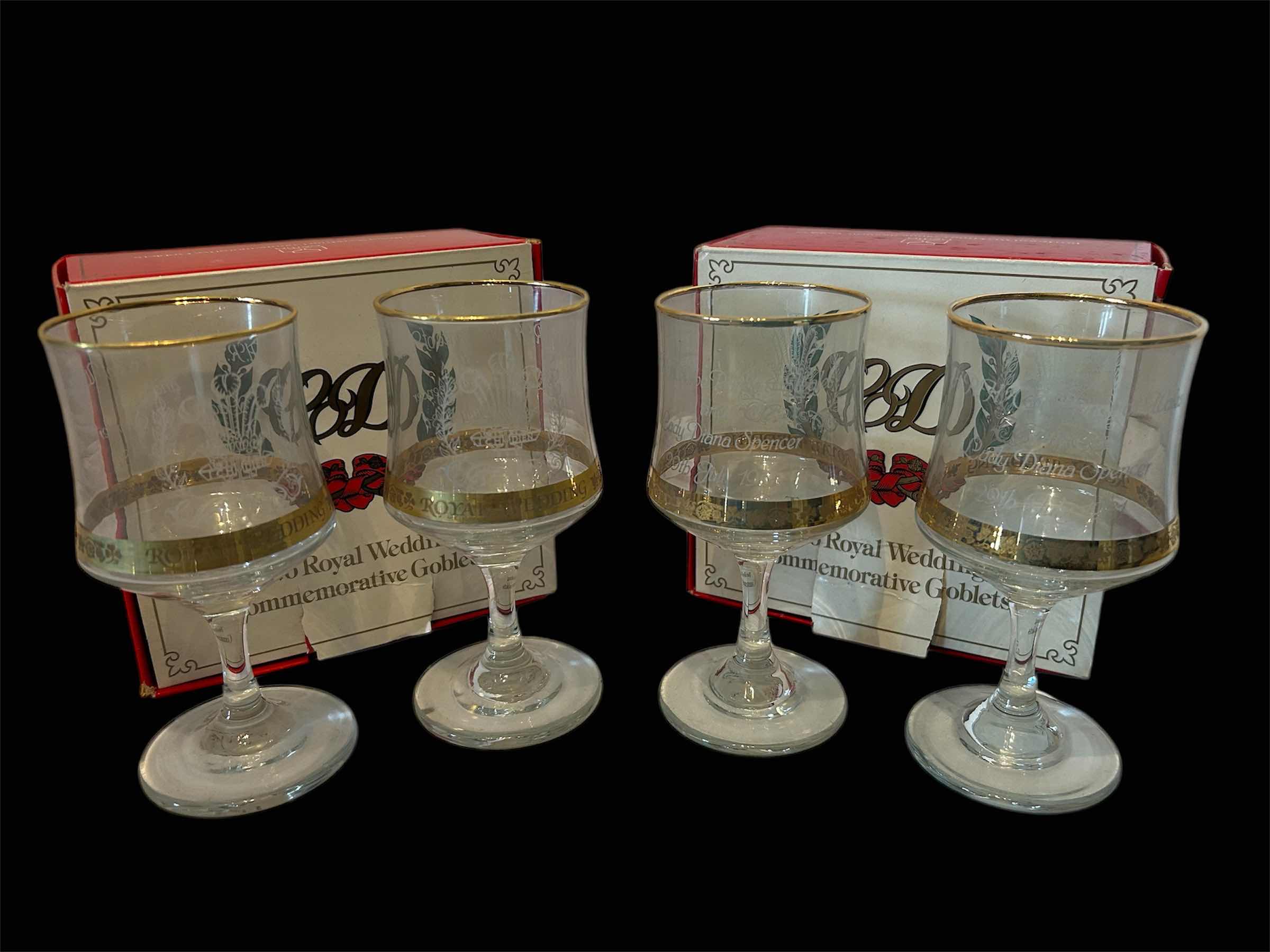 Photo 1 of 4- ROYAL WEDDING  CHARLES DIANA   COMMEMORATIVE GOBLETS
