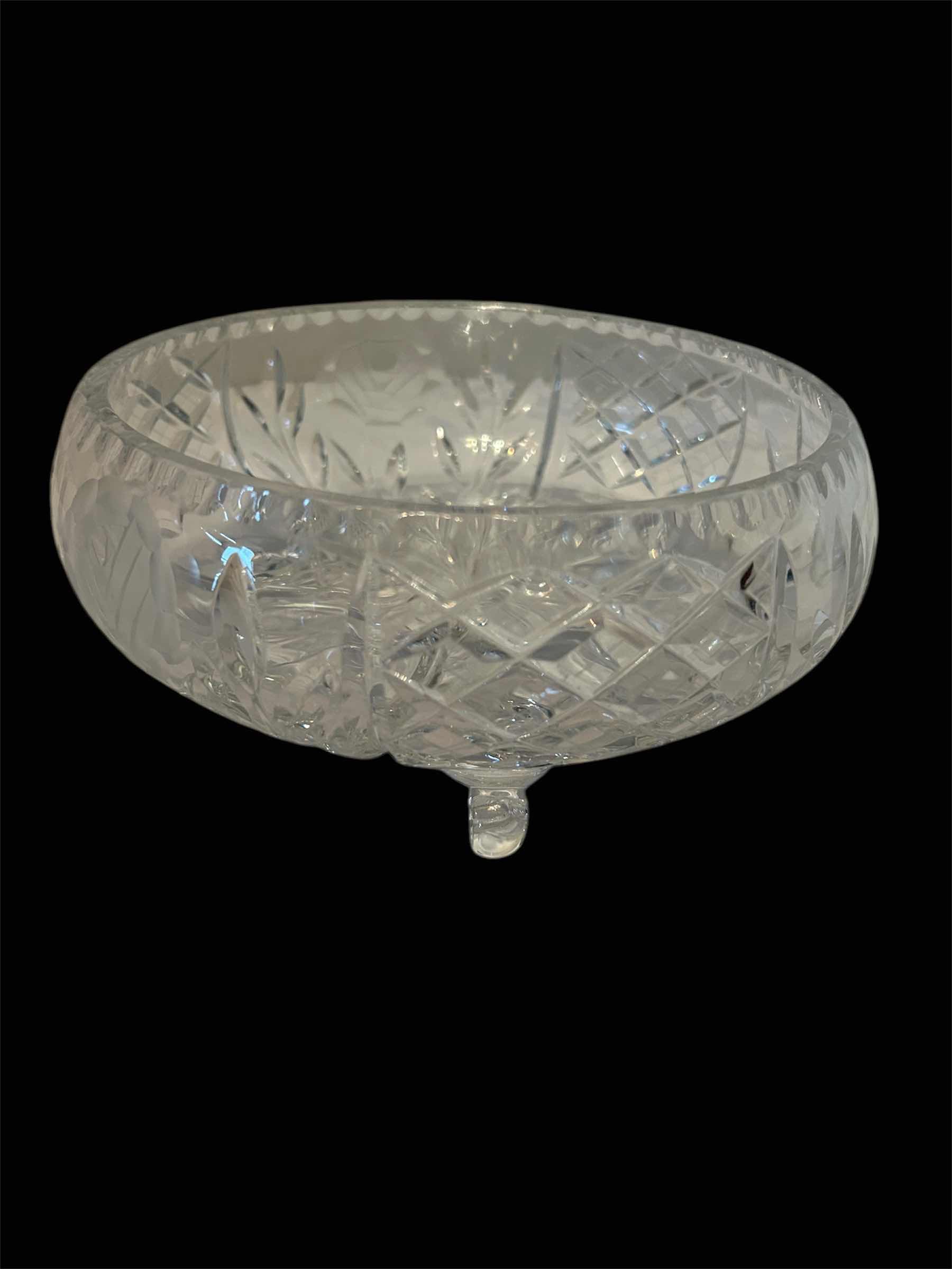 Photo 1 of VINTAGE FOOTED CRYSTAL BOWL 8” DIAMETER