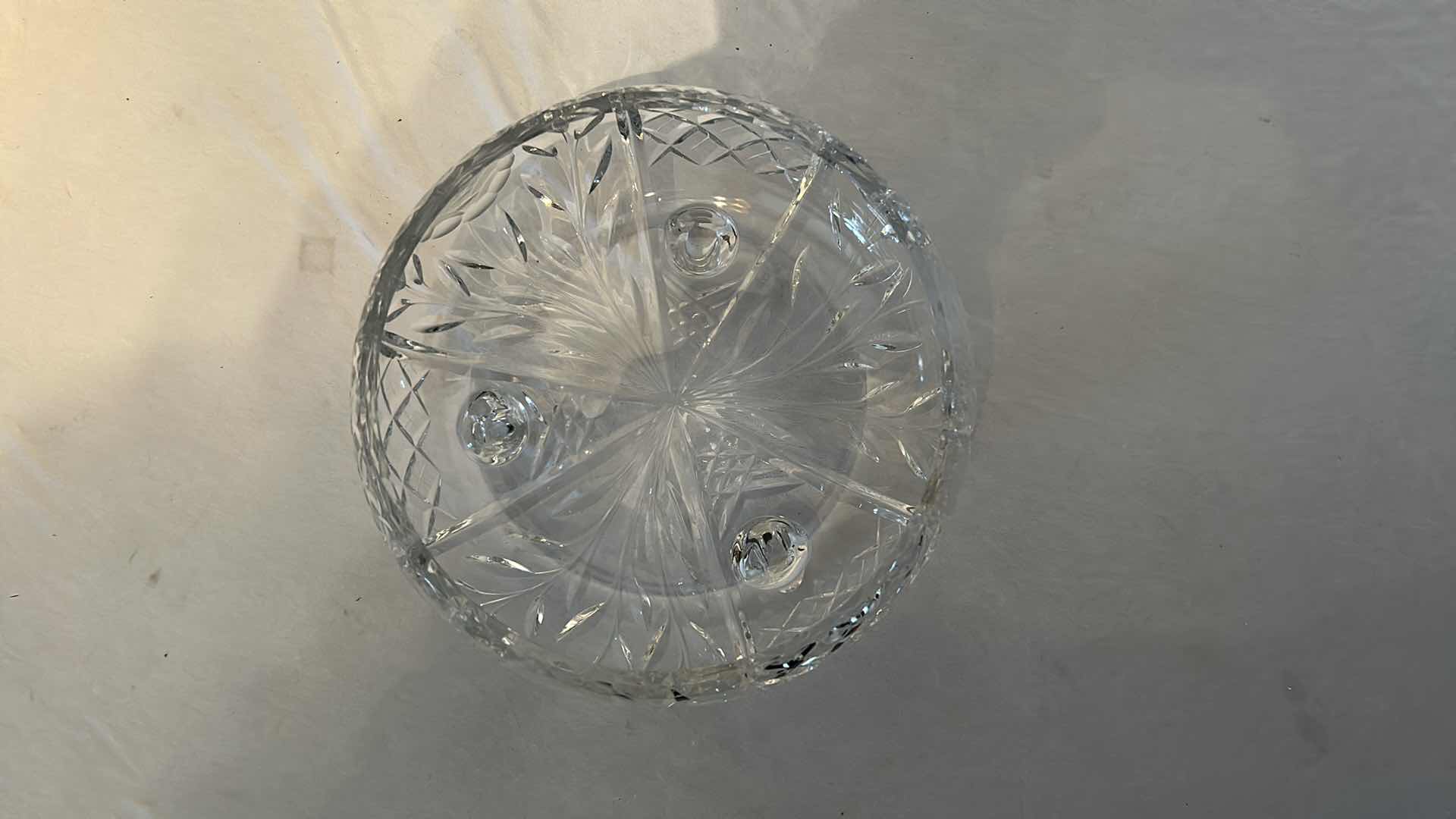 Photo 2 of VINTAGE FOOTED CRYSTAL BOWL 8” DIAMETER
