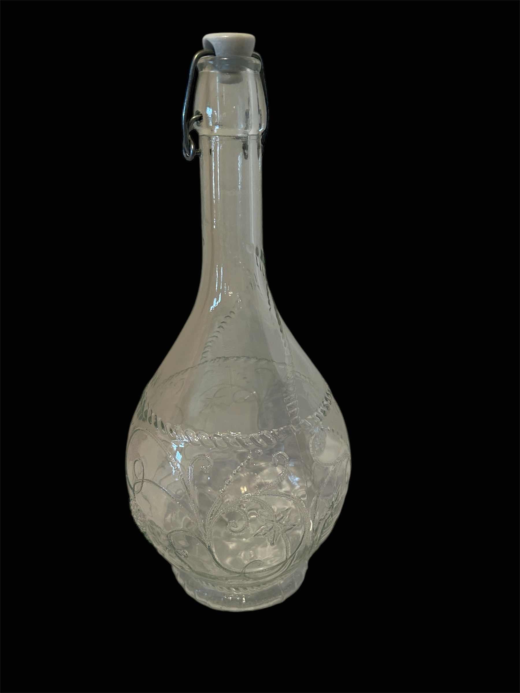 View 2 of VINTAGE CRYSTAL DECANTER H 14”
W 6- CRYSTAL GOBLETS WILLIAM SONOMA