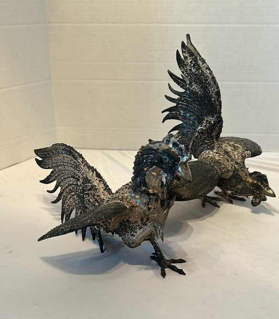 Photo 1 of 2- BRONZE  VINTAGE MID 20th CENTURY FROM BUCCELLATI FIGHTING ROOSTERS