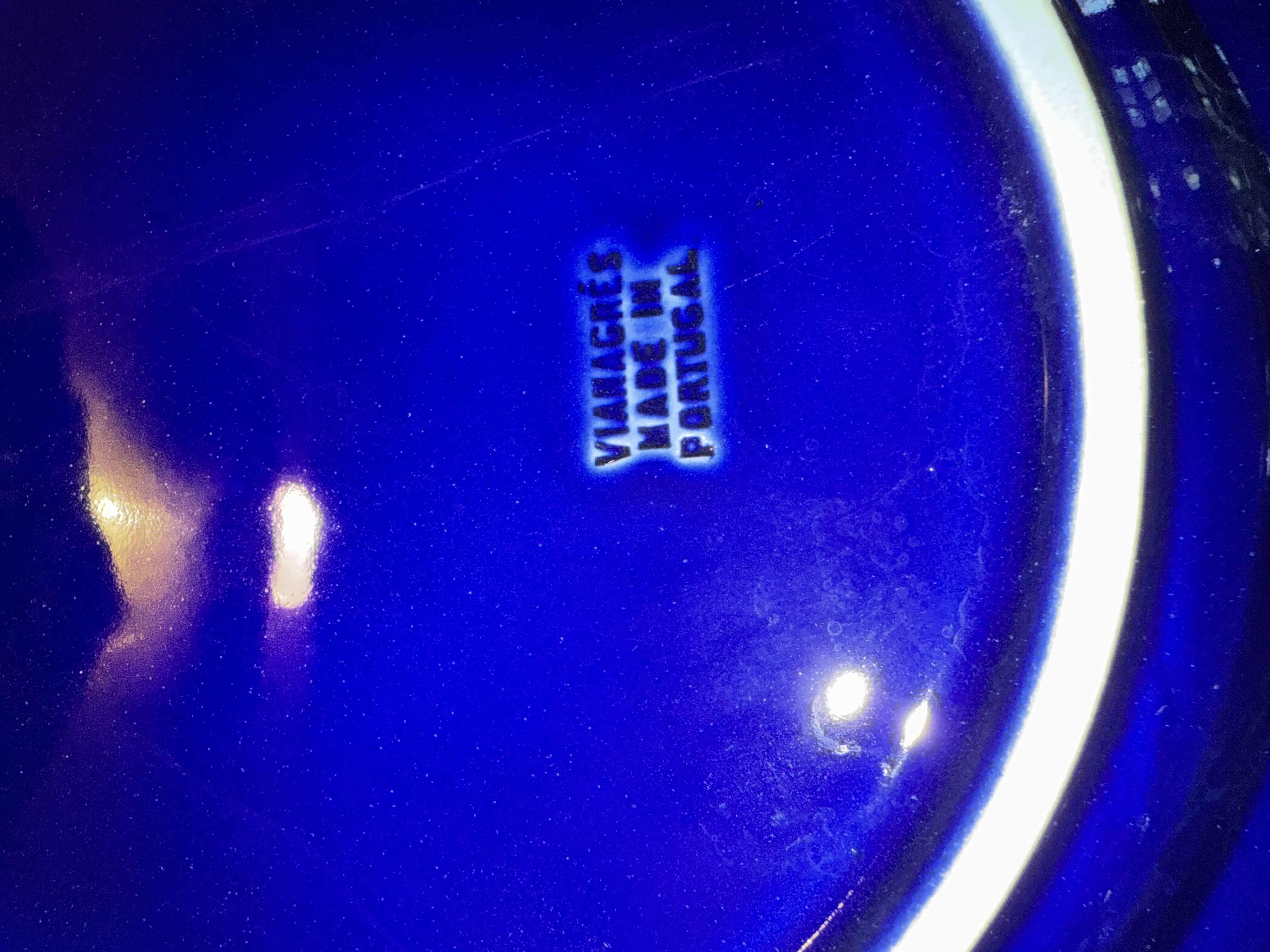 Photo 1 of 4-NAVY BLUE DINNER PLATES MADE IN PORTUGAL