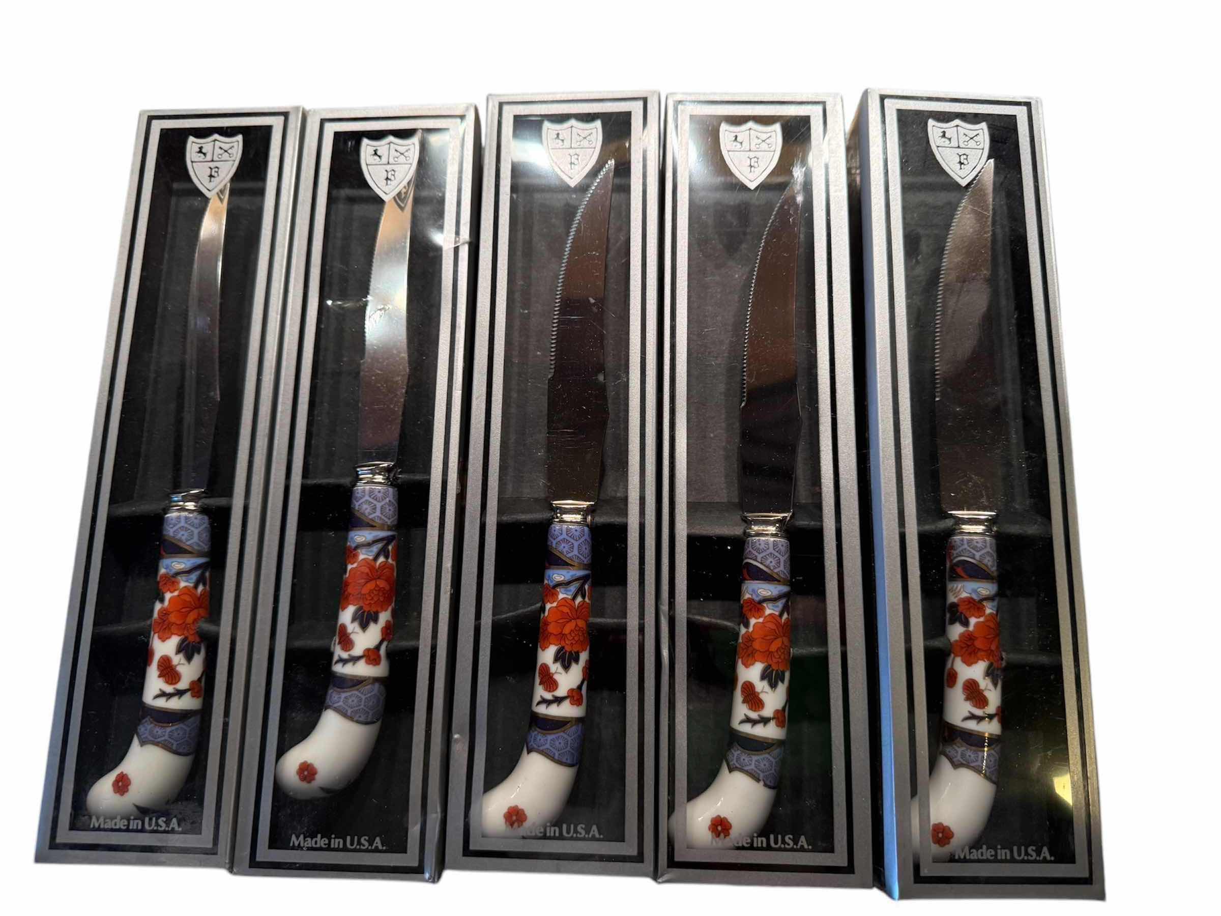 Photo 1 of 5-VINTAGE PRILL SHEFFIELD STEAK KNIVES