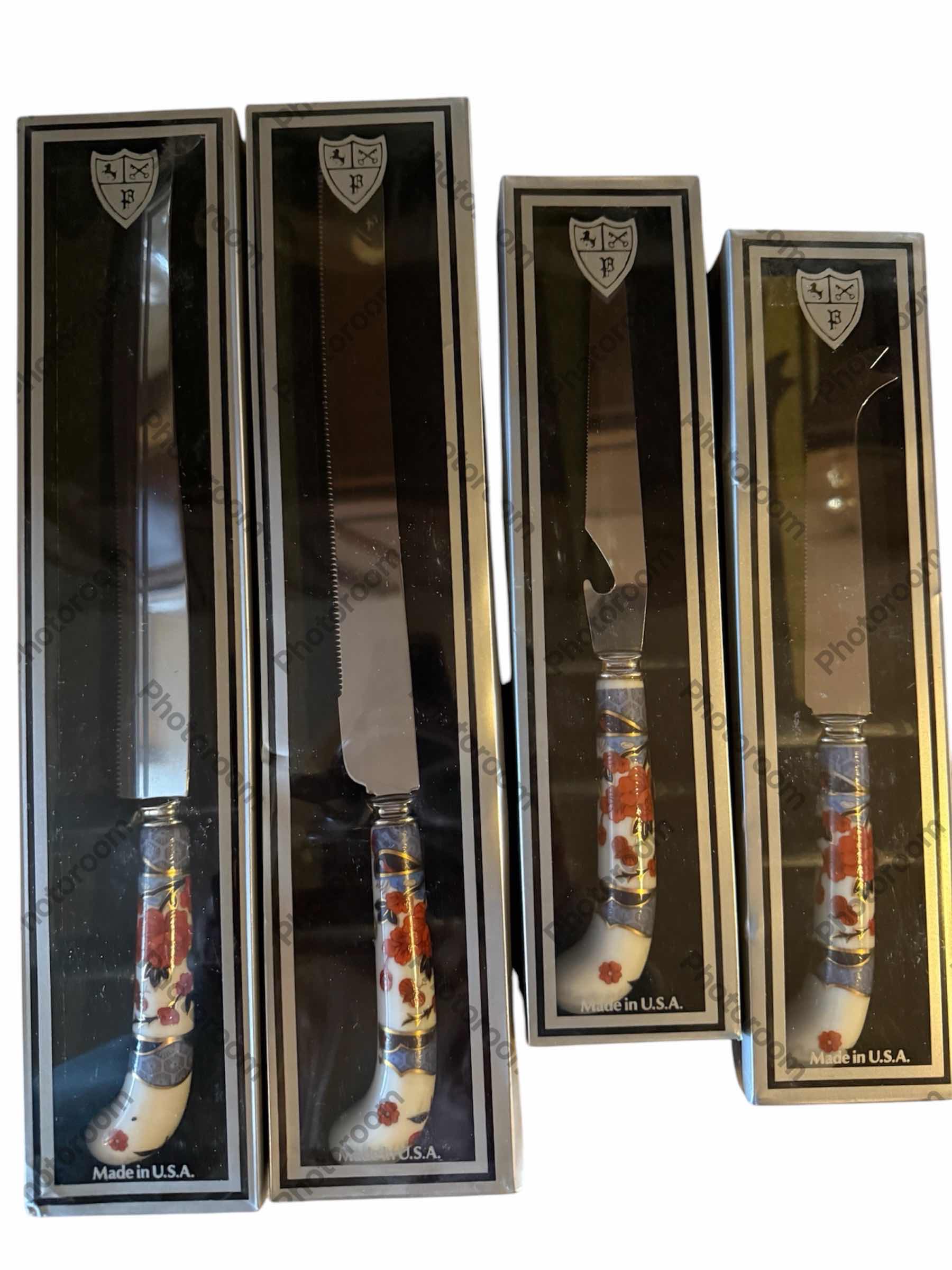 Photo 1 of 4-VINTAGE PRILL SHEFFIELD SPECIALTY STEAK KNIVES