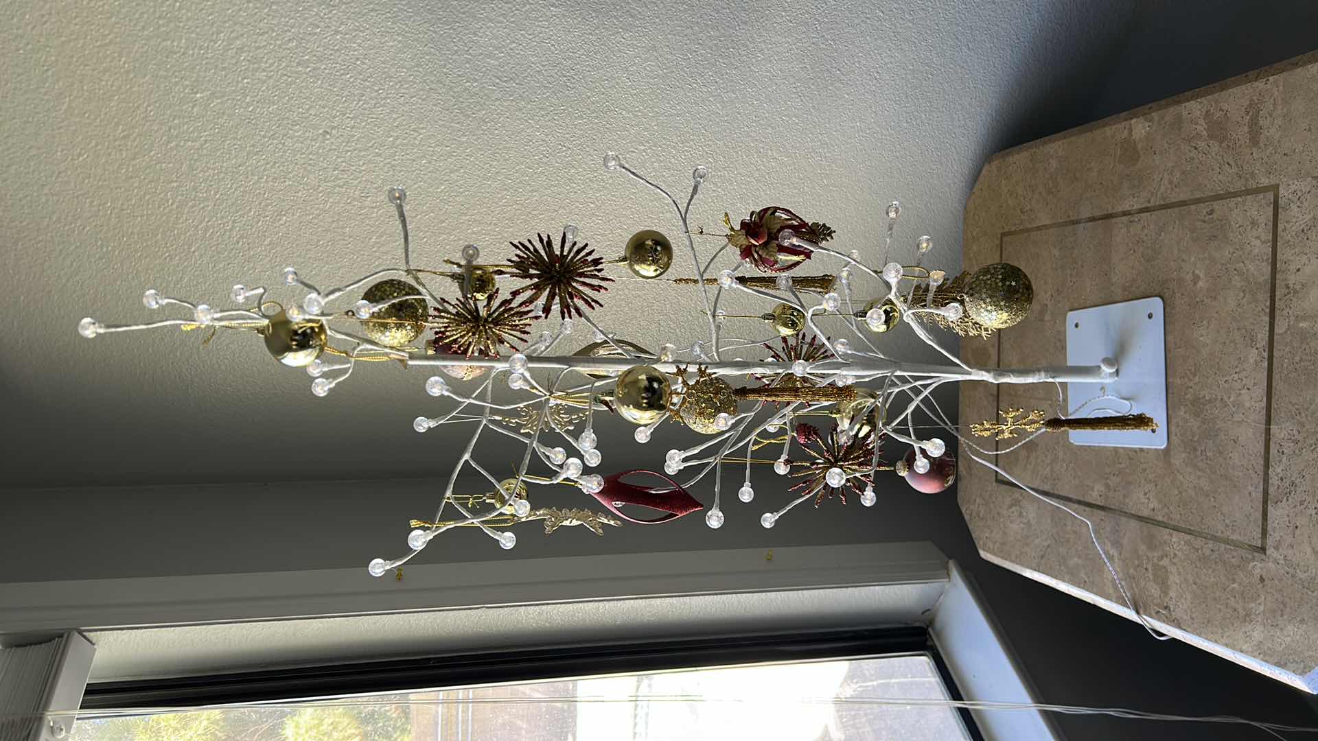 Photo 1 of DECORATIVE WHITE LIGHTED ORNAMENT TREE H 45”