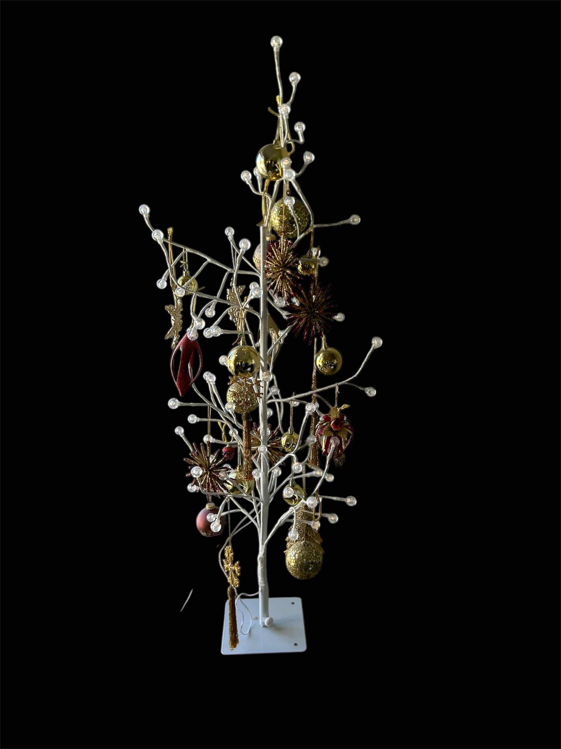 Photo 1 of DECORATIVE WHITE LIGHTED ORNAMENT TREE H 45”