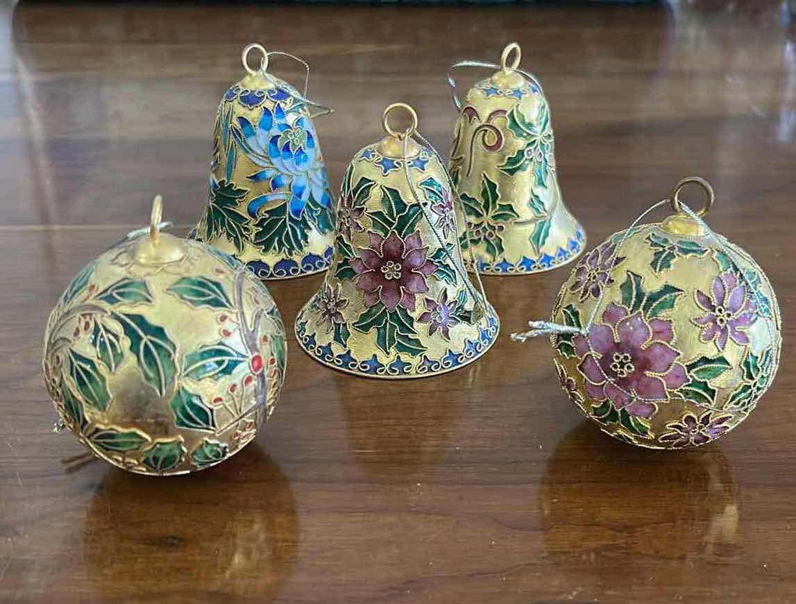 Photo 1 of 3- GOLD BELL CHRISTMAS ORNAMENTS 2- ROUND GOLD