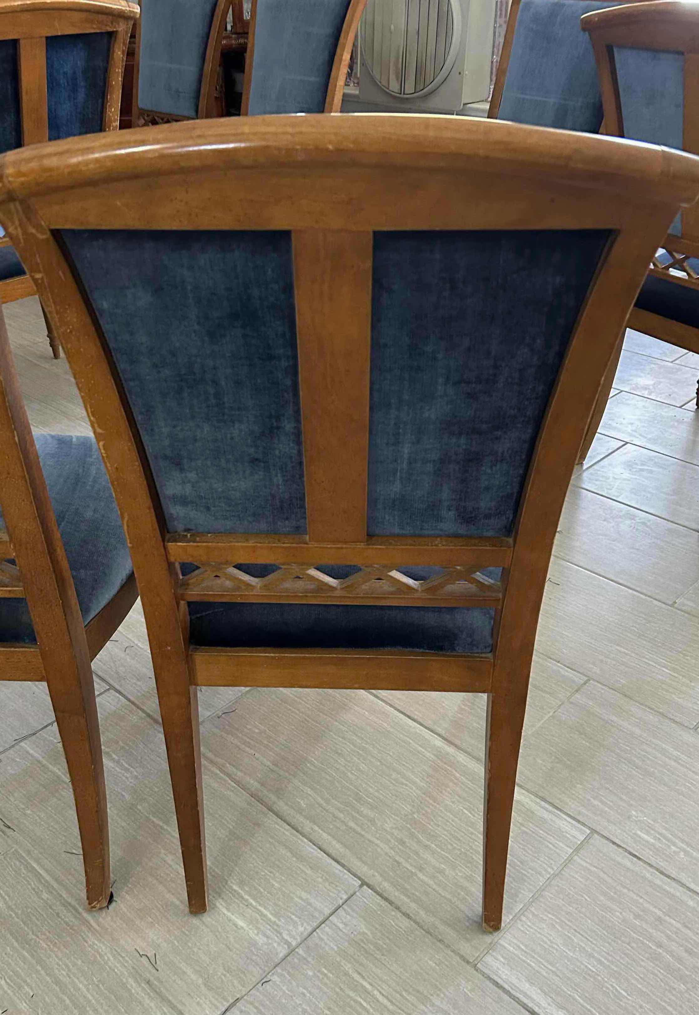 Photo 1 of 2- PENNSYLVANIA HOUSE ARM CHAIRS W BLUE VELVET FABRIC