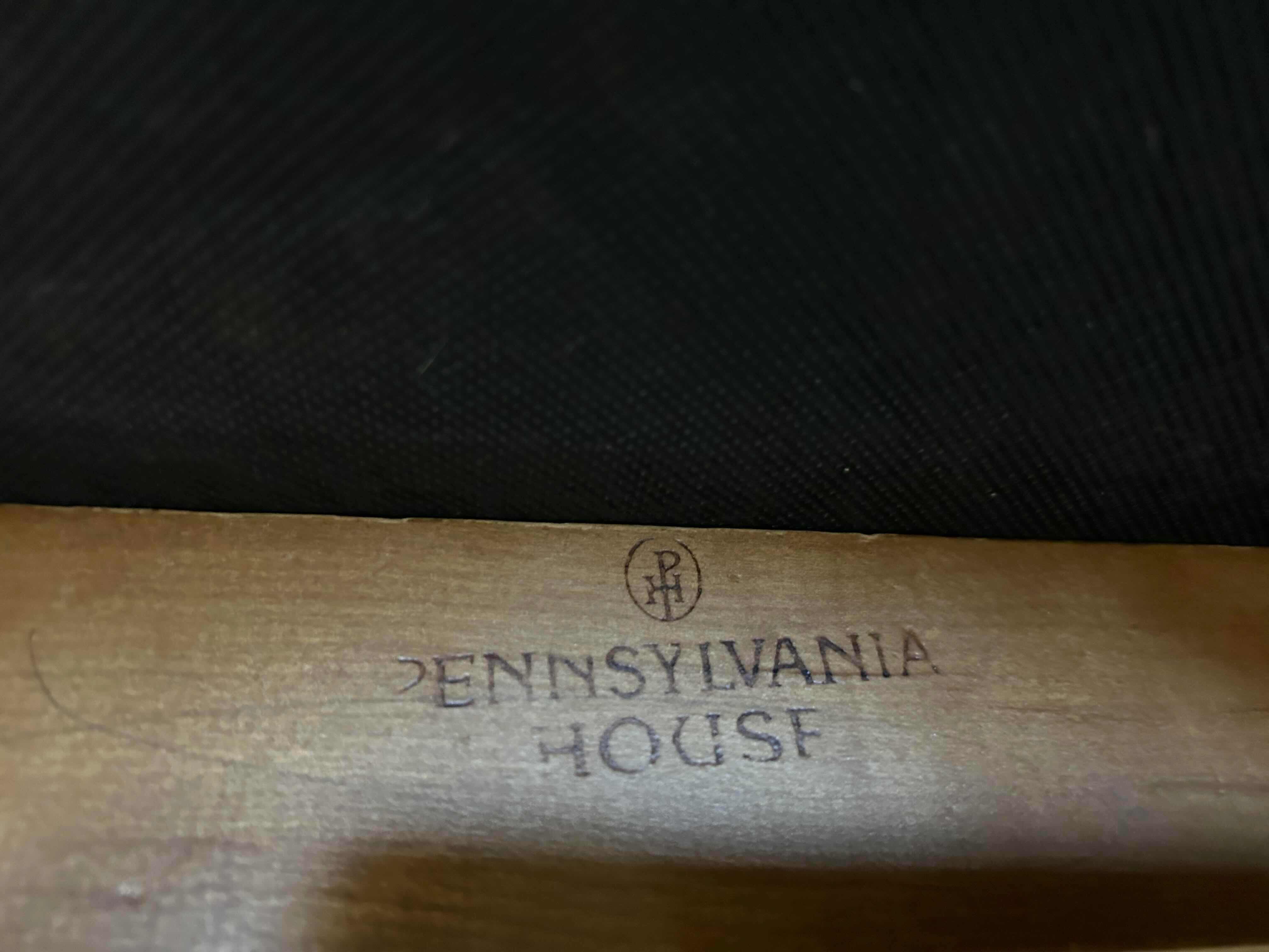 Photo 1 of 2- PENNSYLVANIA HOUSE ARM CHAIRS W BLUE VELVET FABRIC