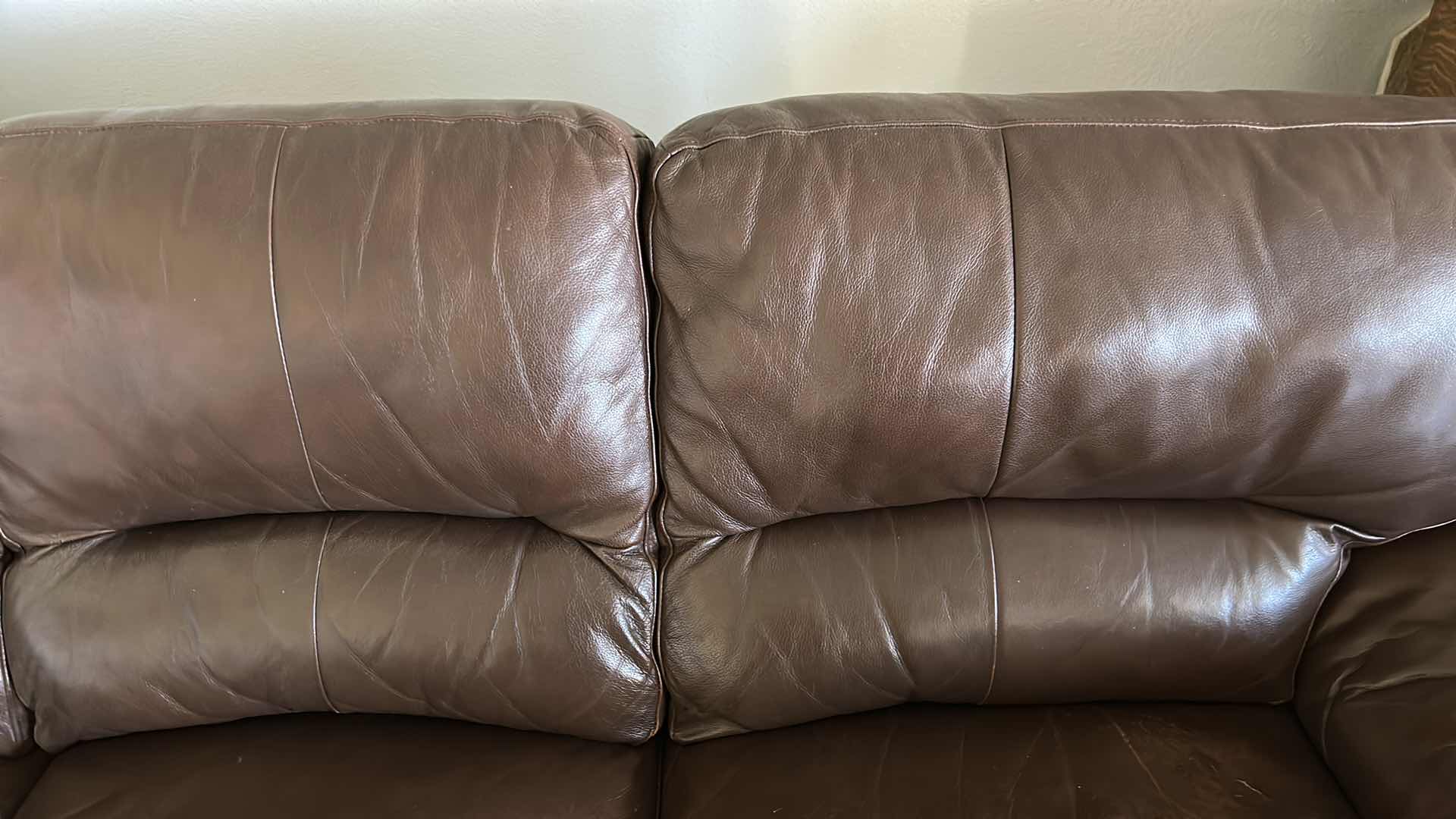 Photo 1 of 8FT BROWN LEATHER SOFA