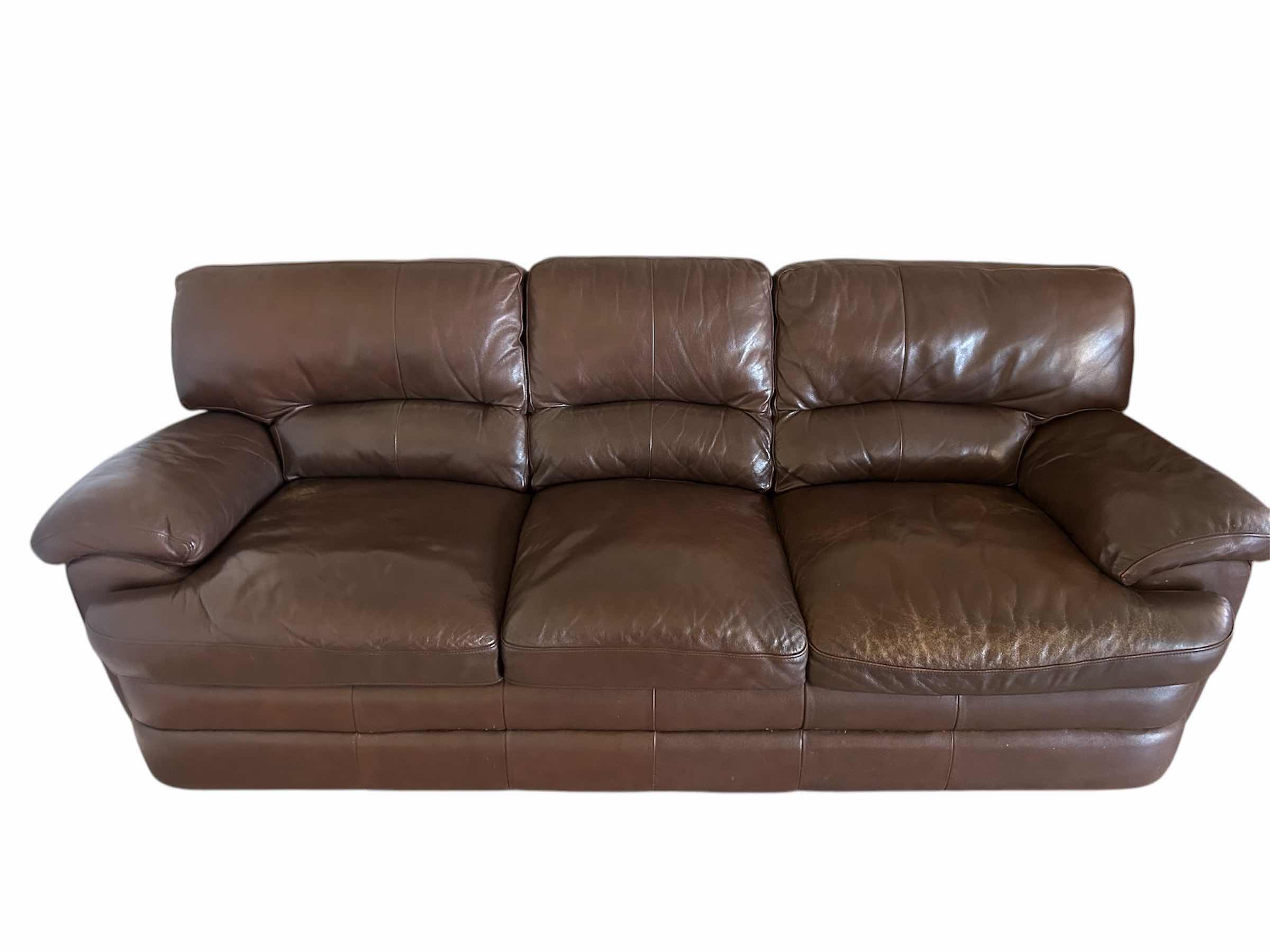 Photo 1 of 8FT BROWN LEATHER SOFA