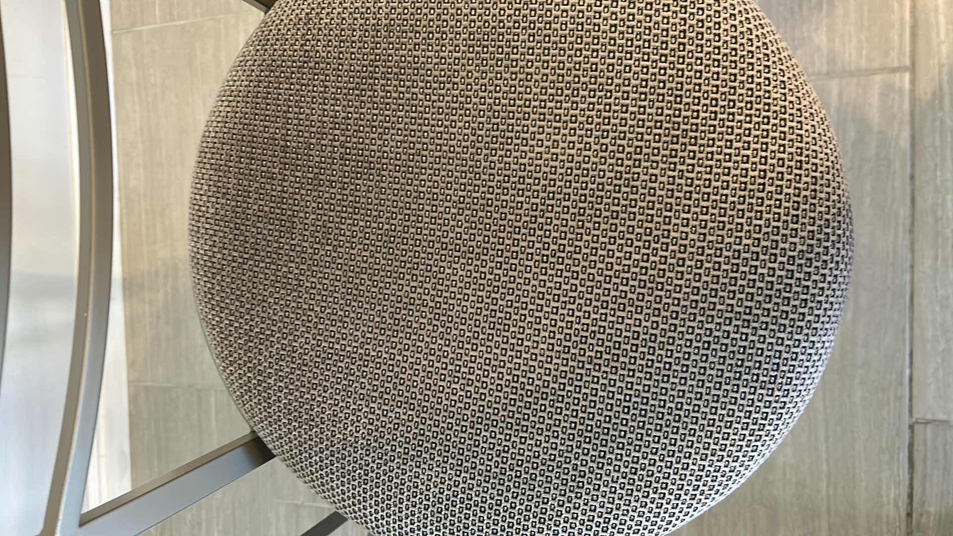 Photo 4 of 2- AMHERST GREY METAL SWIVEL BAR STOOLS GREY FABRIC SEAT H 37”