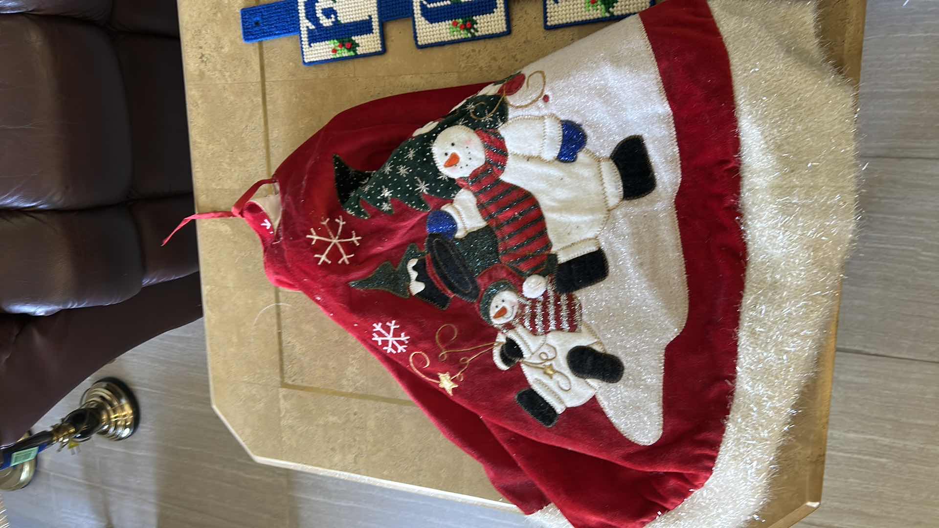 Photo 2 of 6-ASSORTED CHRISTMAS STOCKINGS SKIRT SMALL PILLOW