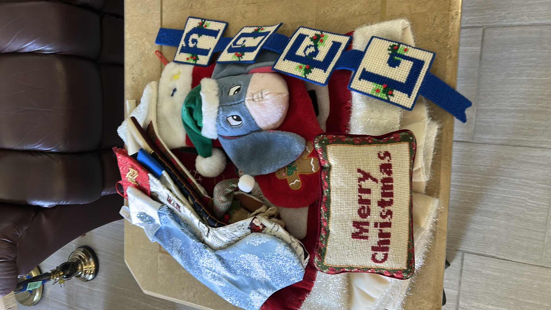 Photo 1 of 6-ASSORTED CHRISTMAS STOCKINGS SKIRT SMALL PILLOW