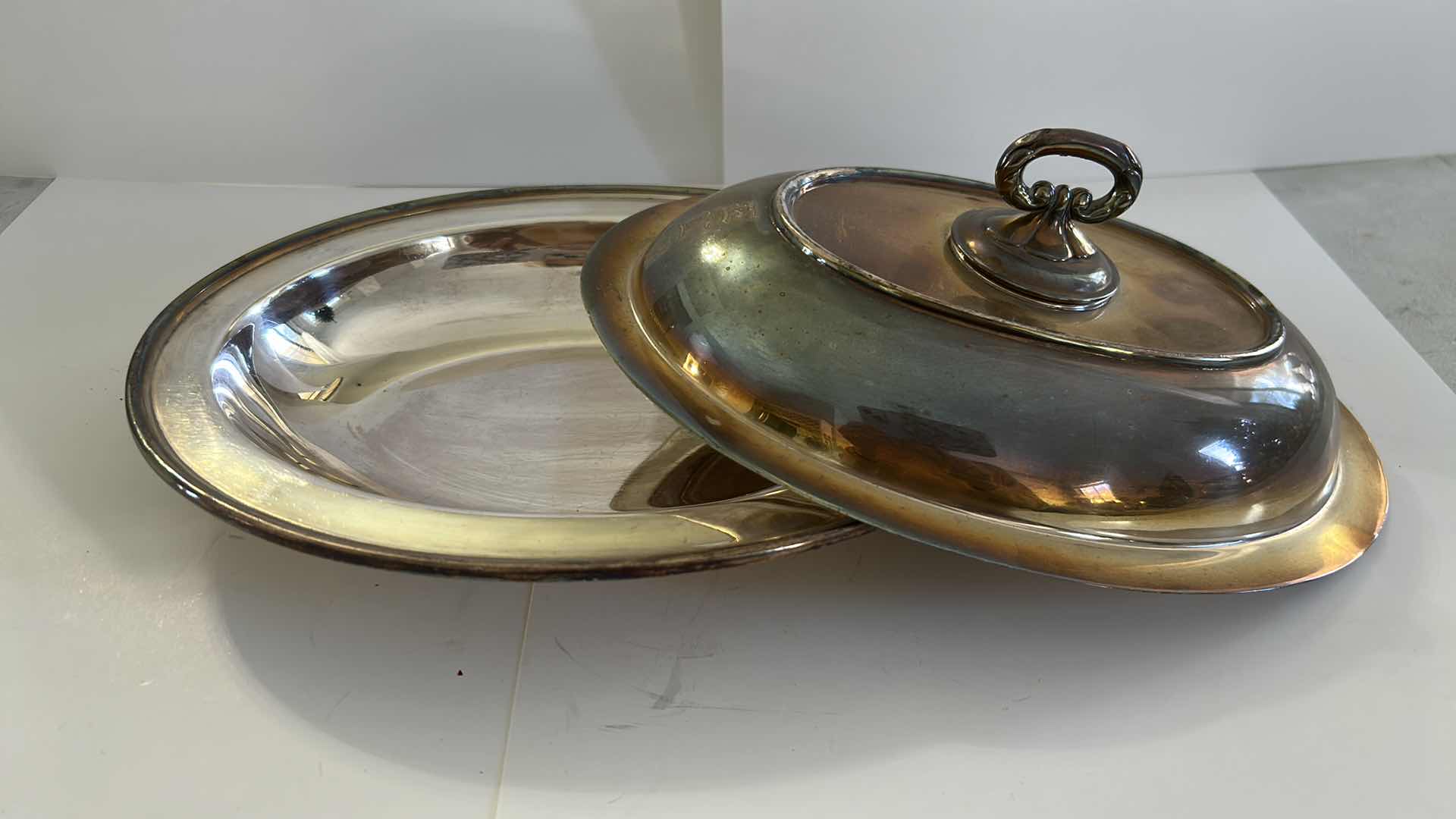 Photo 1 of ANTIQUE SILVER PLATED CLOCHE